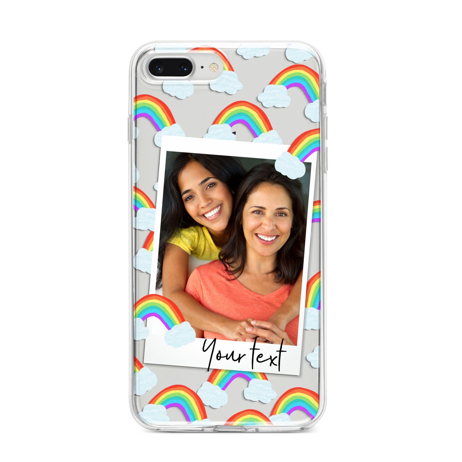 Personalised Rainbow Photo Upload iPhone 8 Plus Bumper Case on Silver iPhone