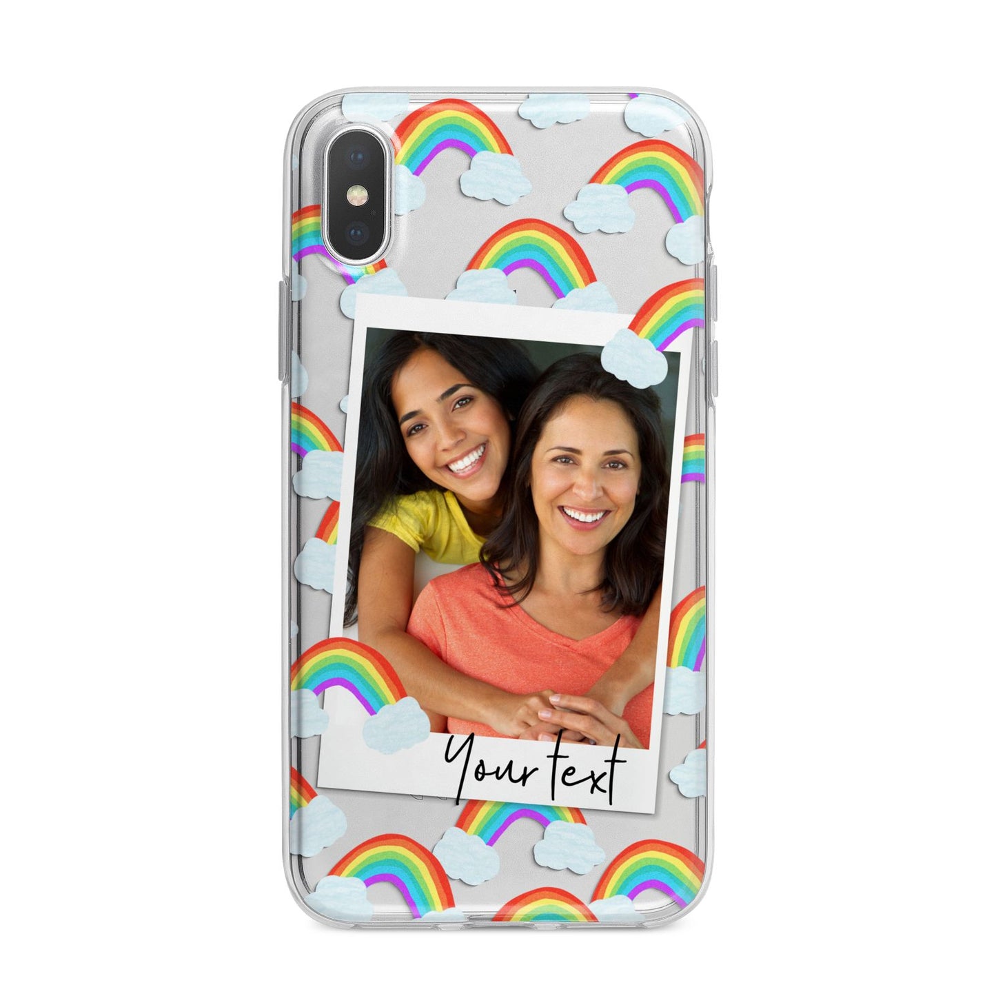 Personalised Rainbow Photo Upload iPhone X Bumper Case on Silver iPhone Alternative Image 1