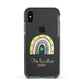 Personalised Rainbow Shamrock Apple iPhone Xs Impact Case Black Edge on Black Phone