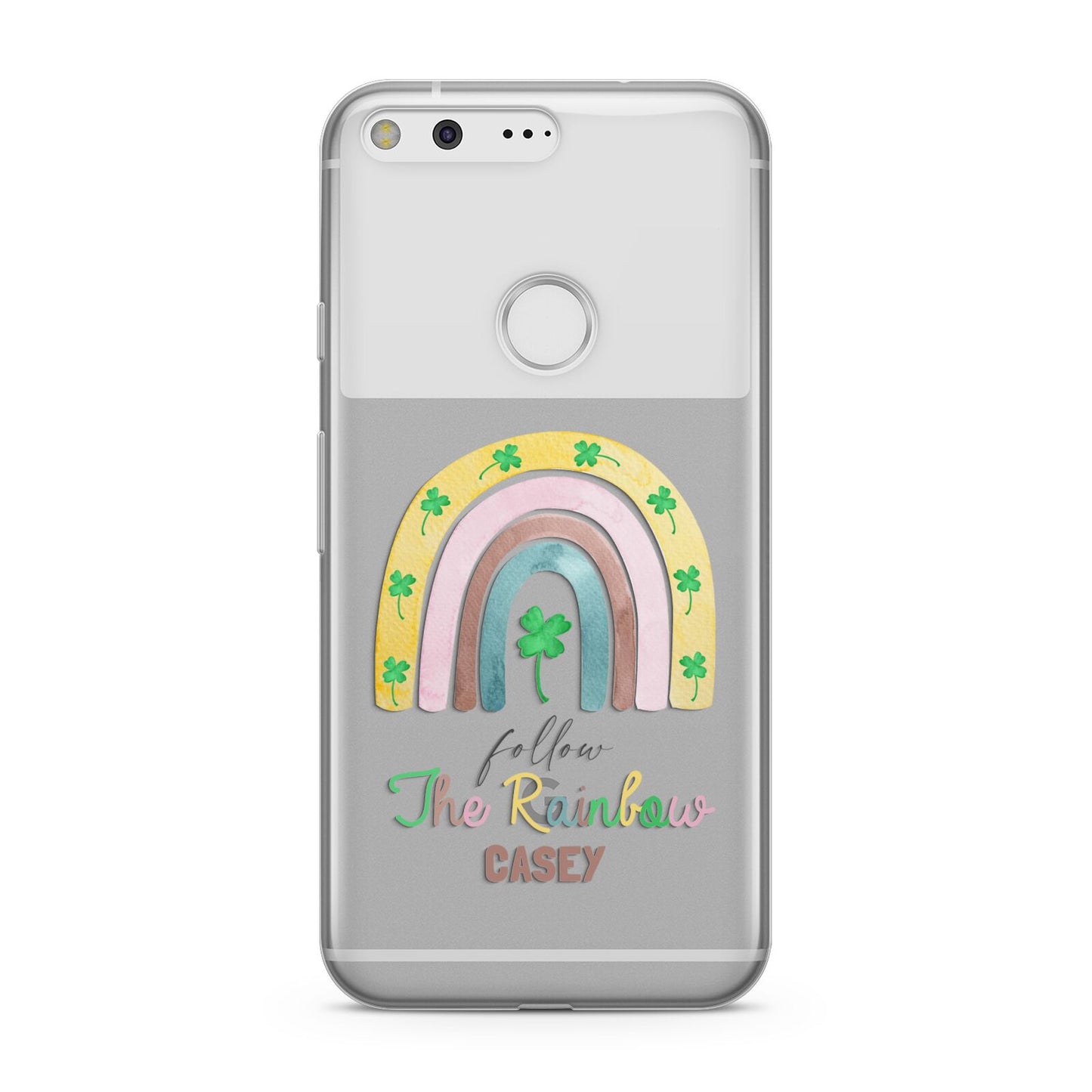 Personalised Rainbow Shamrock Google Pixel Case