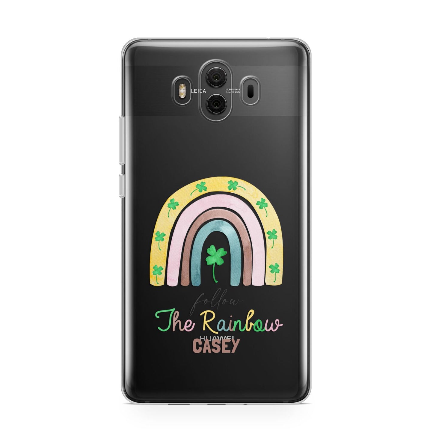 Personalised Rainbow Shamrock Huawei Mate 10 Protective Phone Case