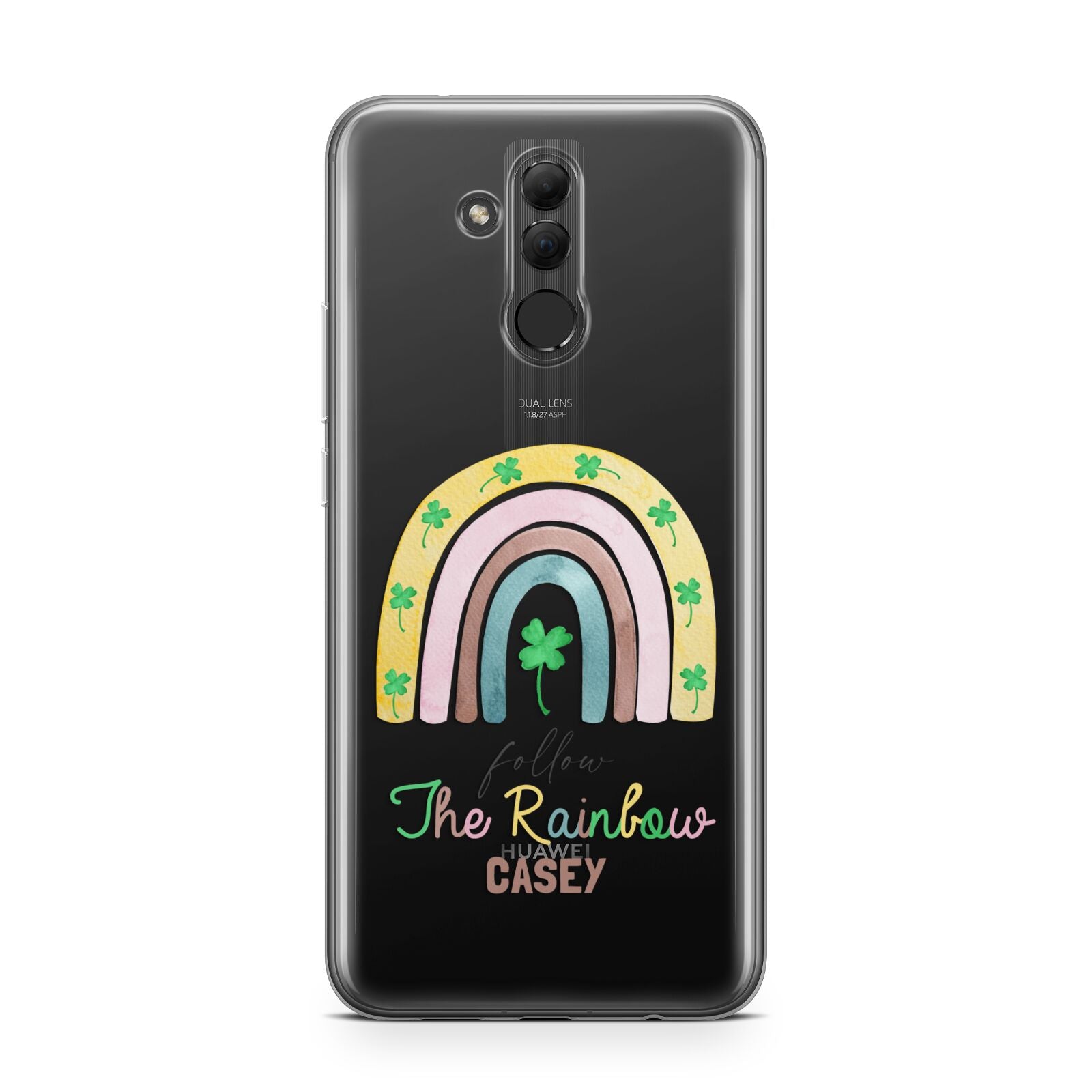 Personalised Rainbow Shamrock Huawei Mate 20 Lite