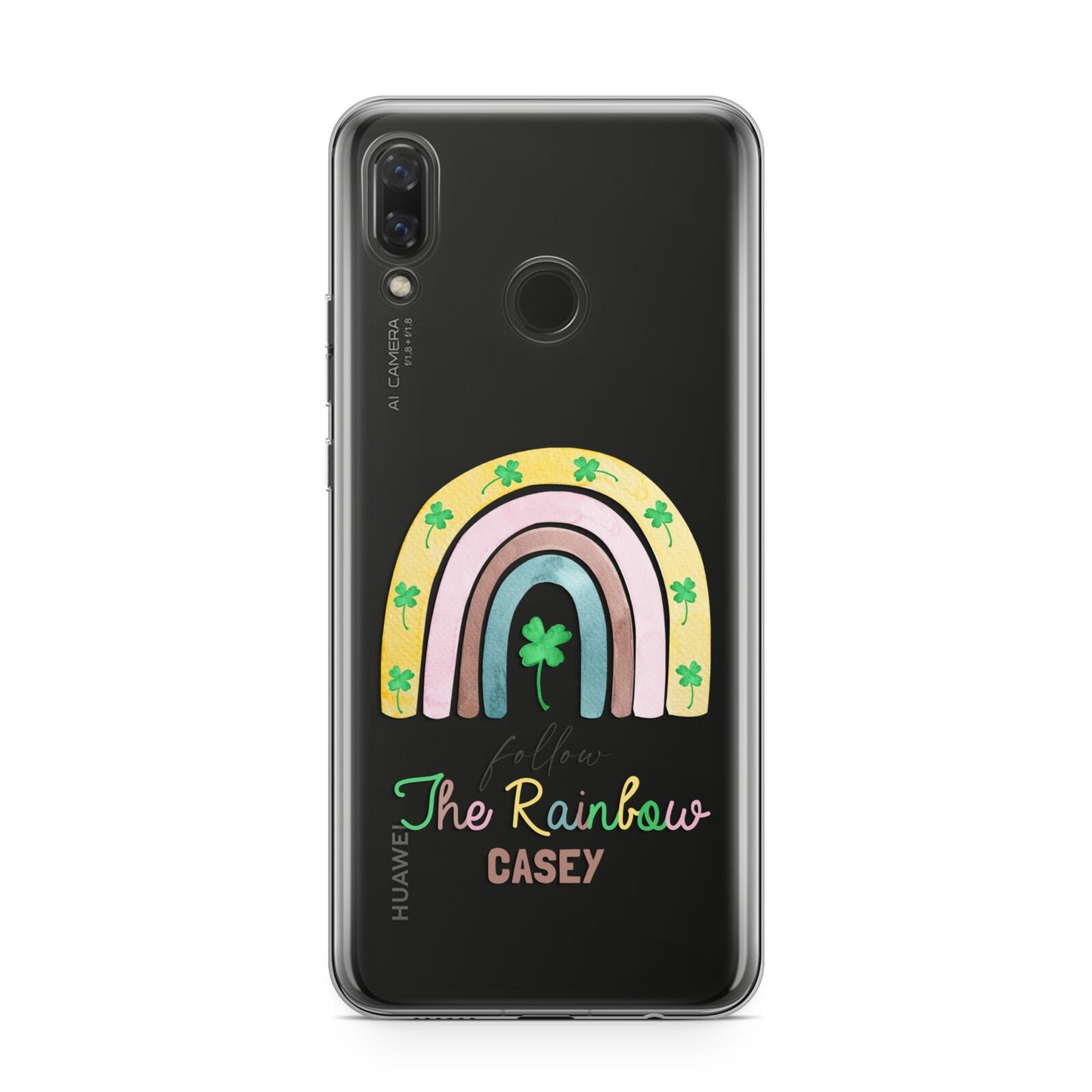 Personalised Rainbow Shamrock Huawei Nova 3 Phone Case