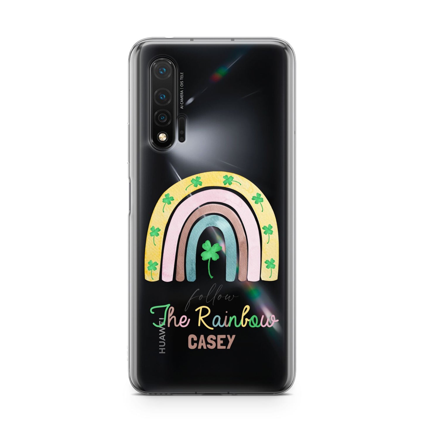 Personalised Rainbow Shamrock Huawei Nova 6 Phone Case