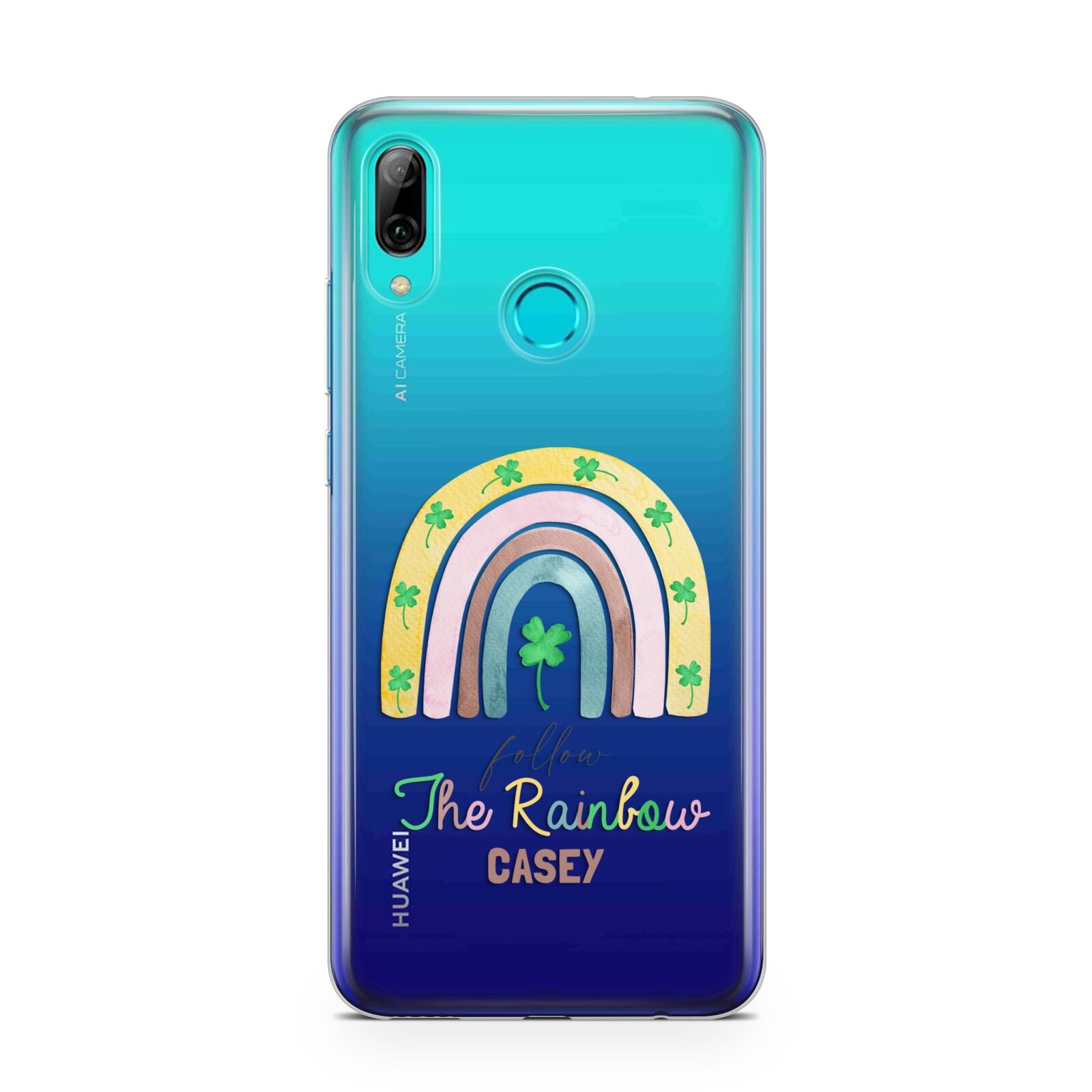 Personalised Rainbow Shamrock Huawei P Smart 2019 Case