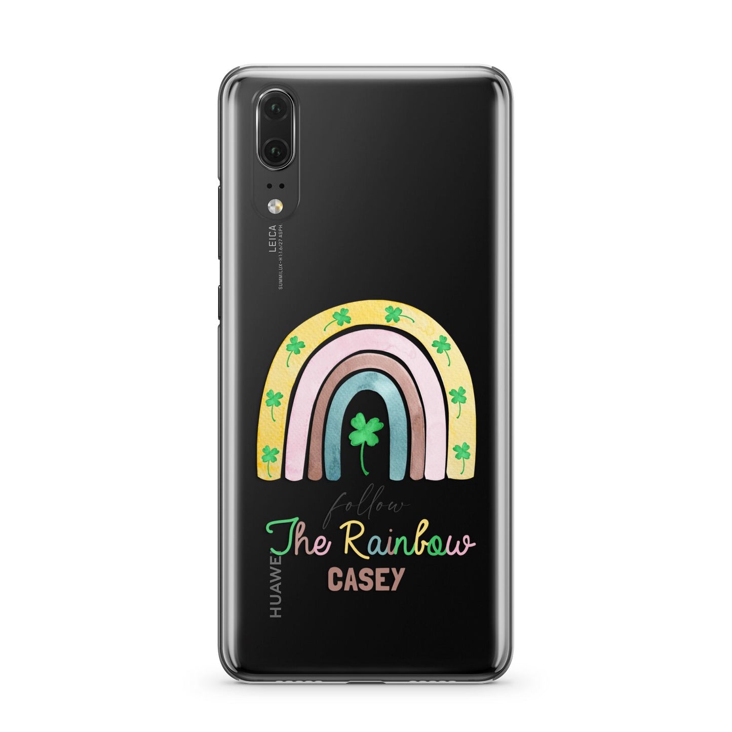 Personalised Rainbow Shamrock Huawei P20 Phone Case