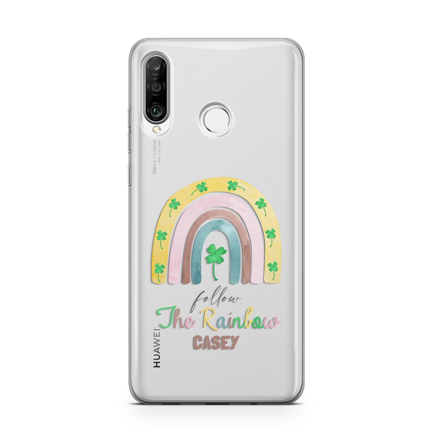 Personalised Rainbow Shamrock Huawei P30 Lite Phone Case