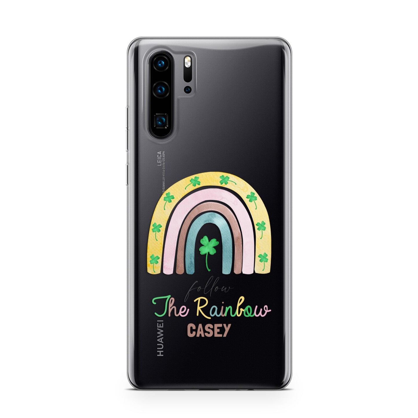 Personalised Rainbow Shamrock Huawei P30 Pro Phone Case