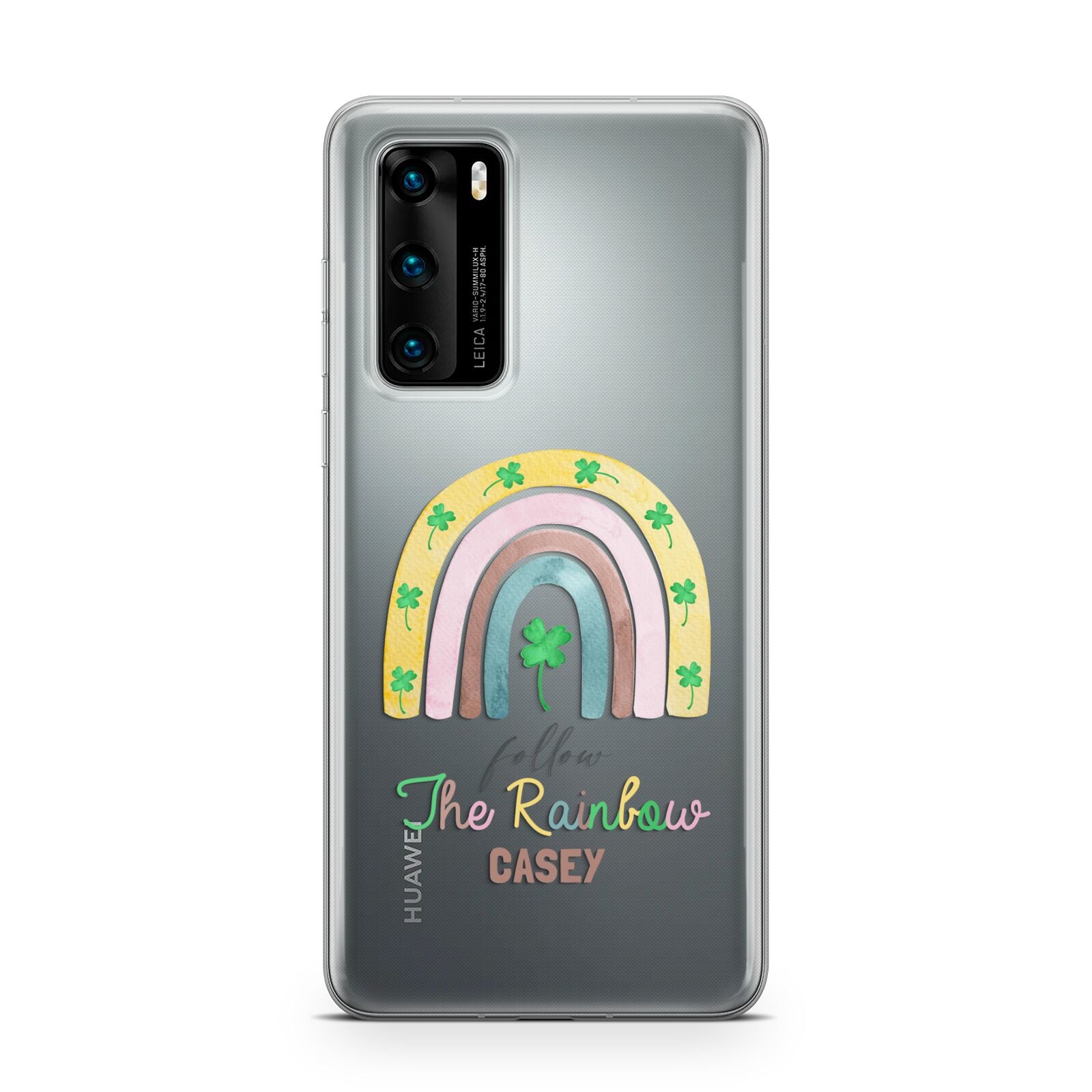 Personalised Rainbow Shamrock Huawei P40 Phone Case