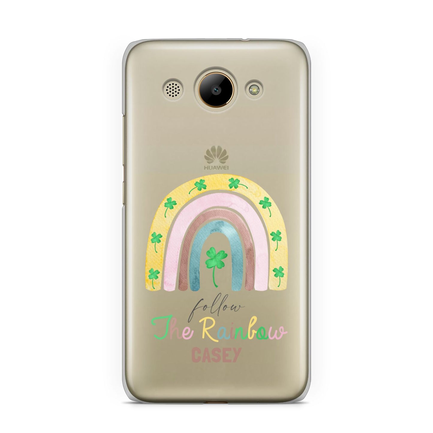 Personalised Rainbow Shamrock Huawei Y3 2017