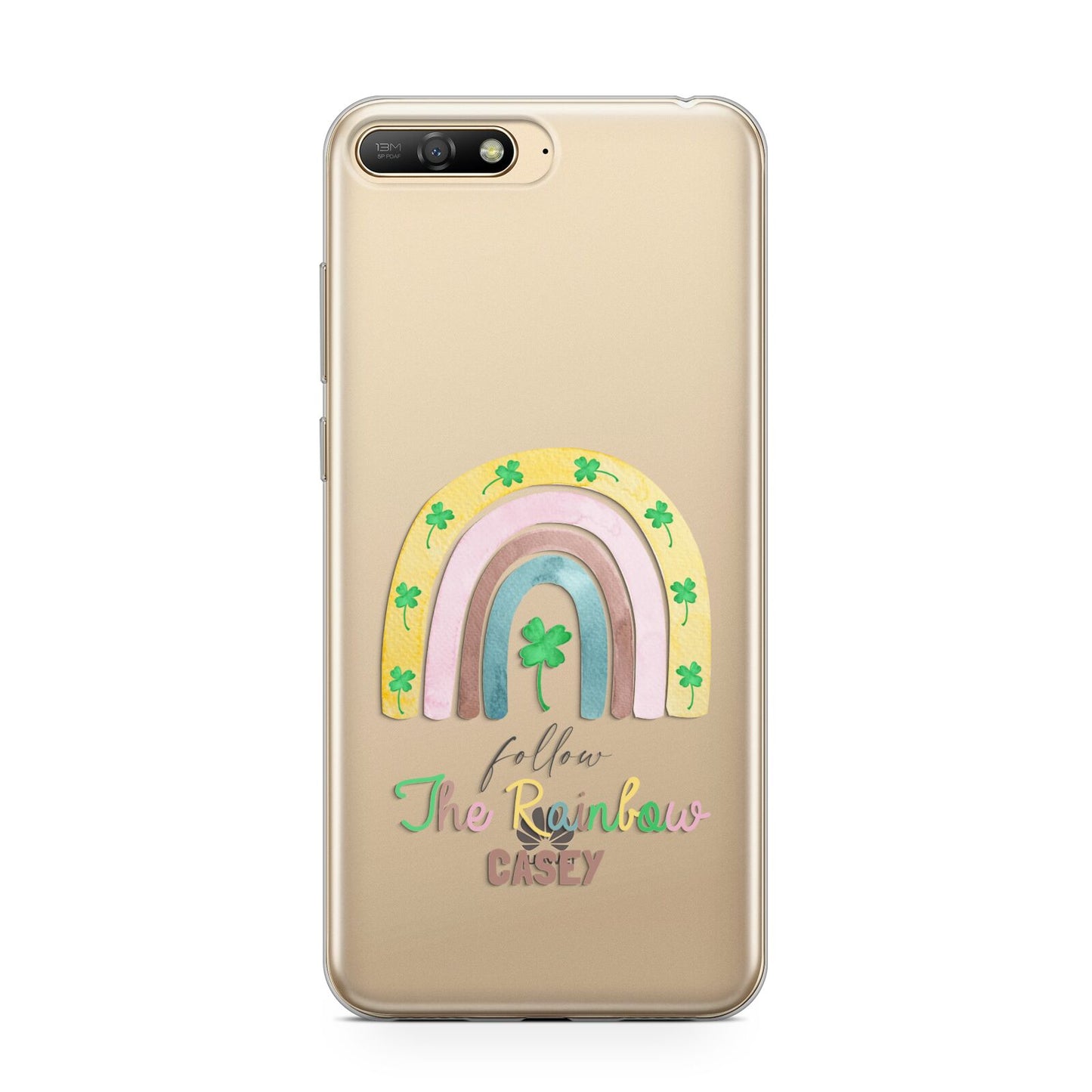 Personalised Rainbow Shamrock Huawei Y6 2018