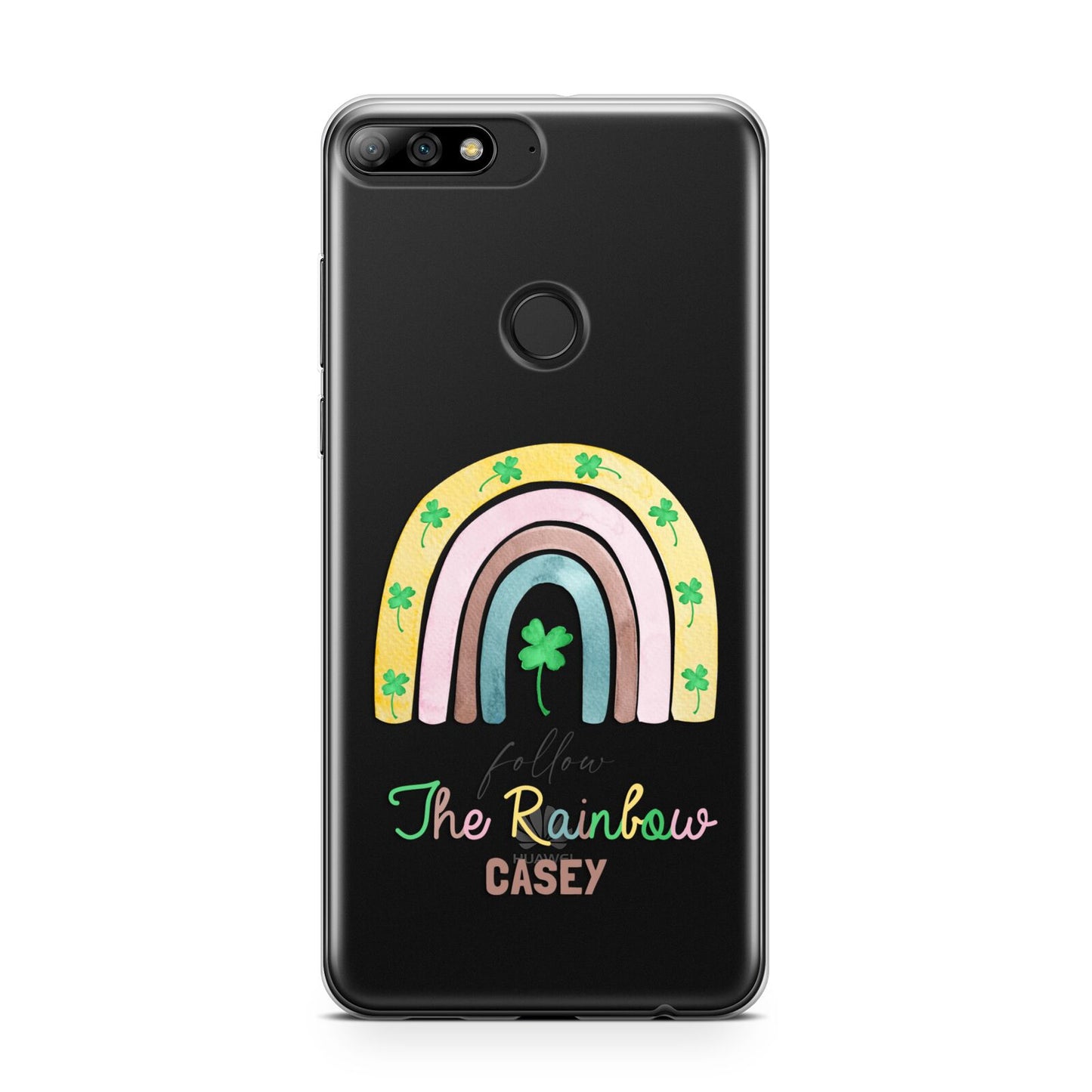 Personalised Rainbow Shamrock Huawei Y7 2018