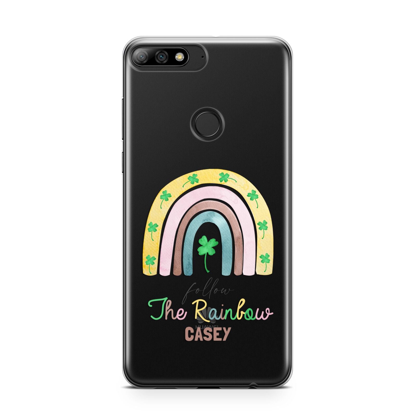 Personalised Rainbow Shamrock Huawei Y7 2018