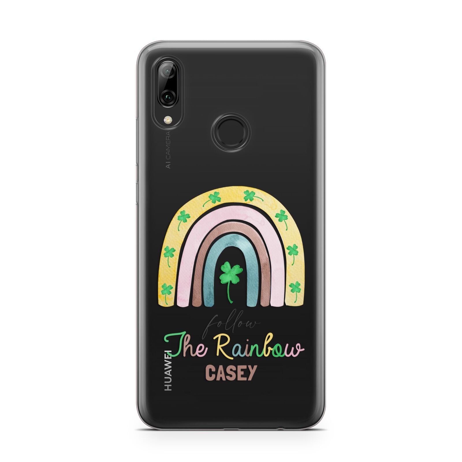 Personalised Rainbow Shamrock Huawei Y7 2019