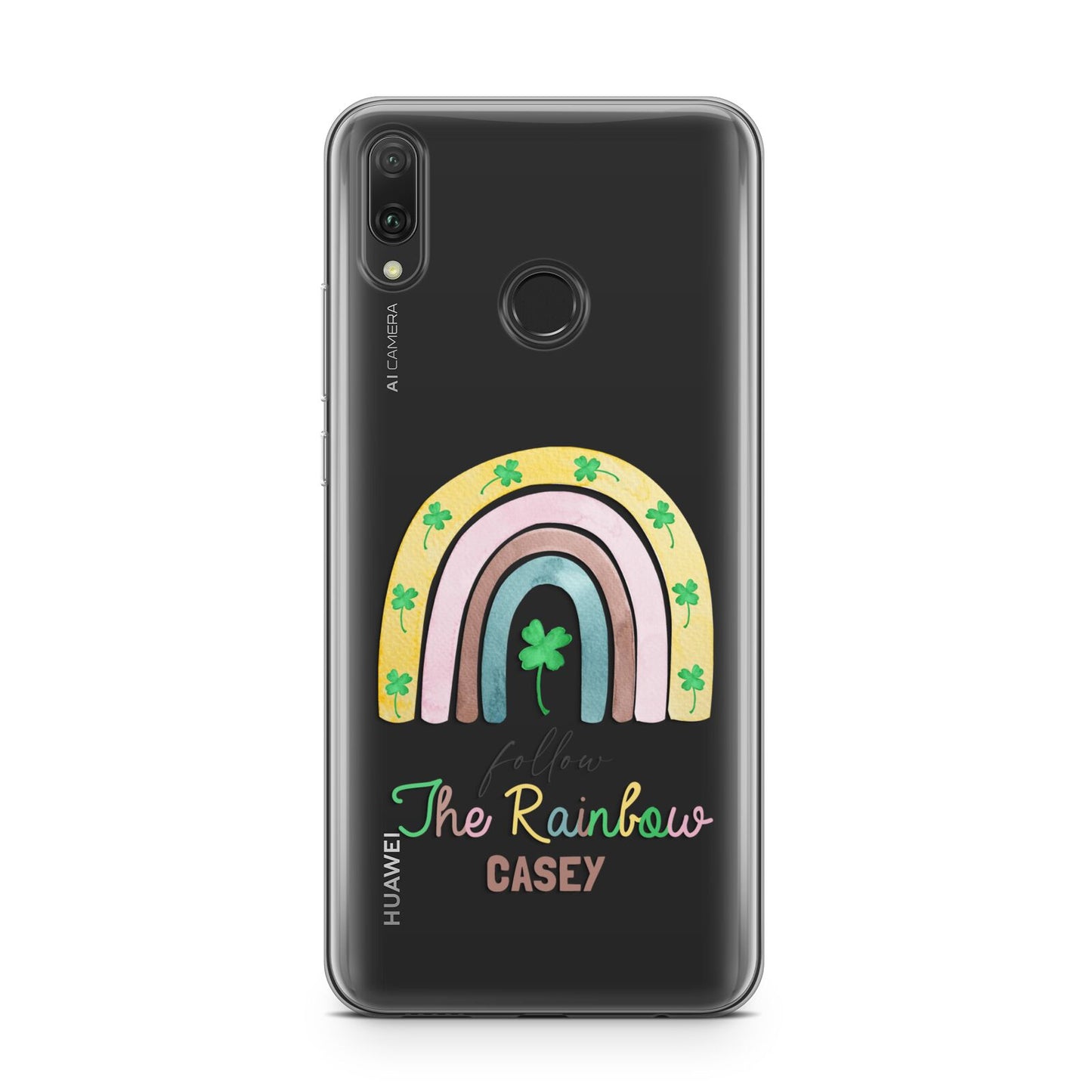 Personalised Rainbow Shamrock Huawei Y9 2019