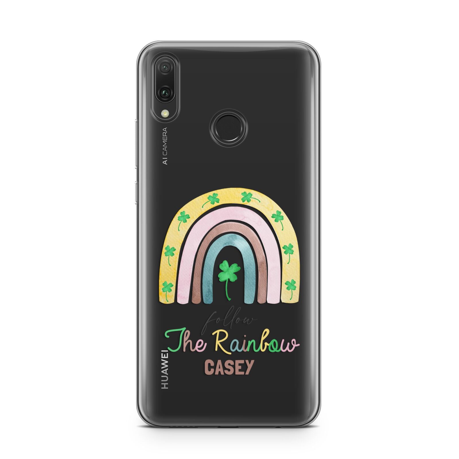 Personalised Rainbow Shamrock Huawei Y9 2019