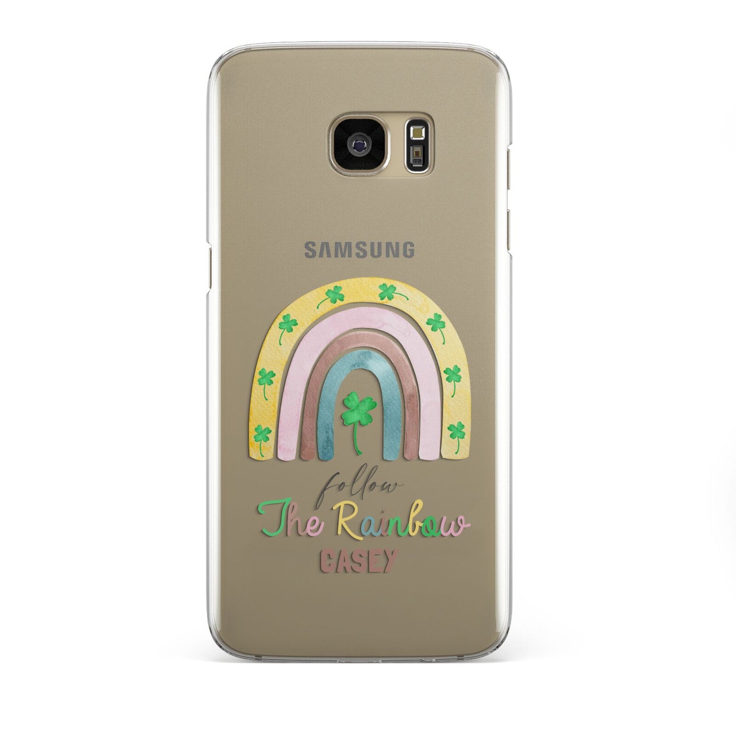 Personalised Rainbow Shamrock Samsung Galaxy S7 Edge Case