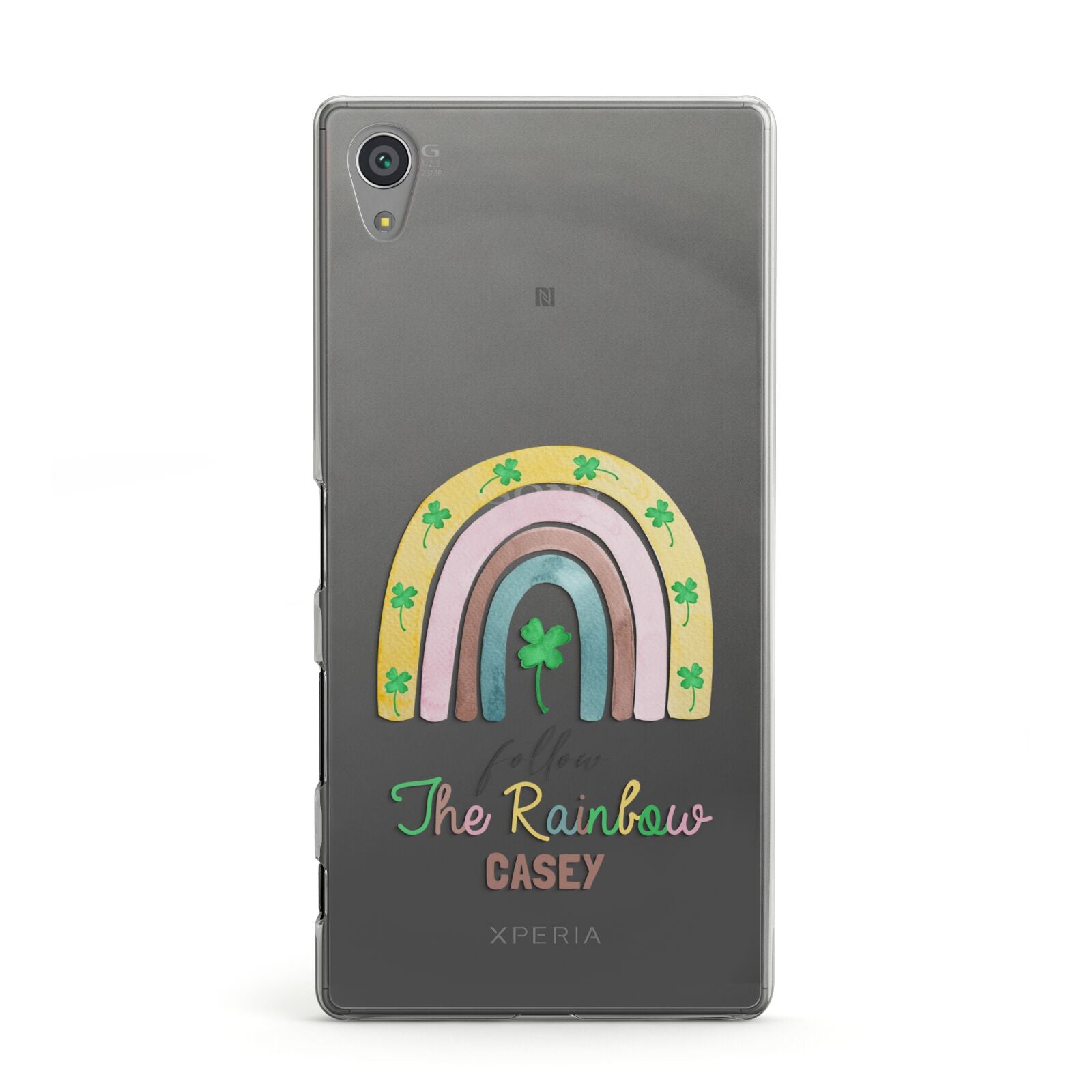 Personalised Rainbow Shamrock Sony Xperia Case