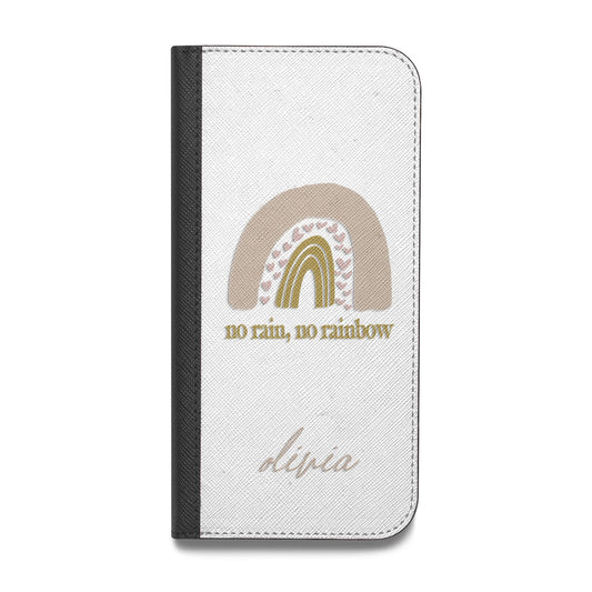 Personalised Rainbow Vegan Leather Flip iPhone Case