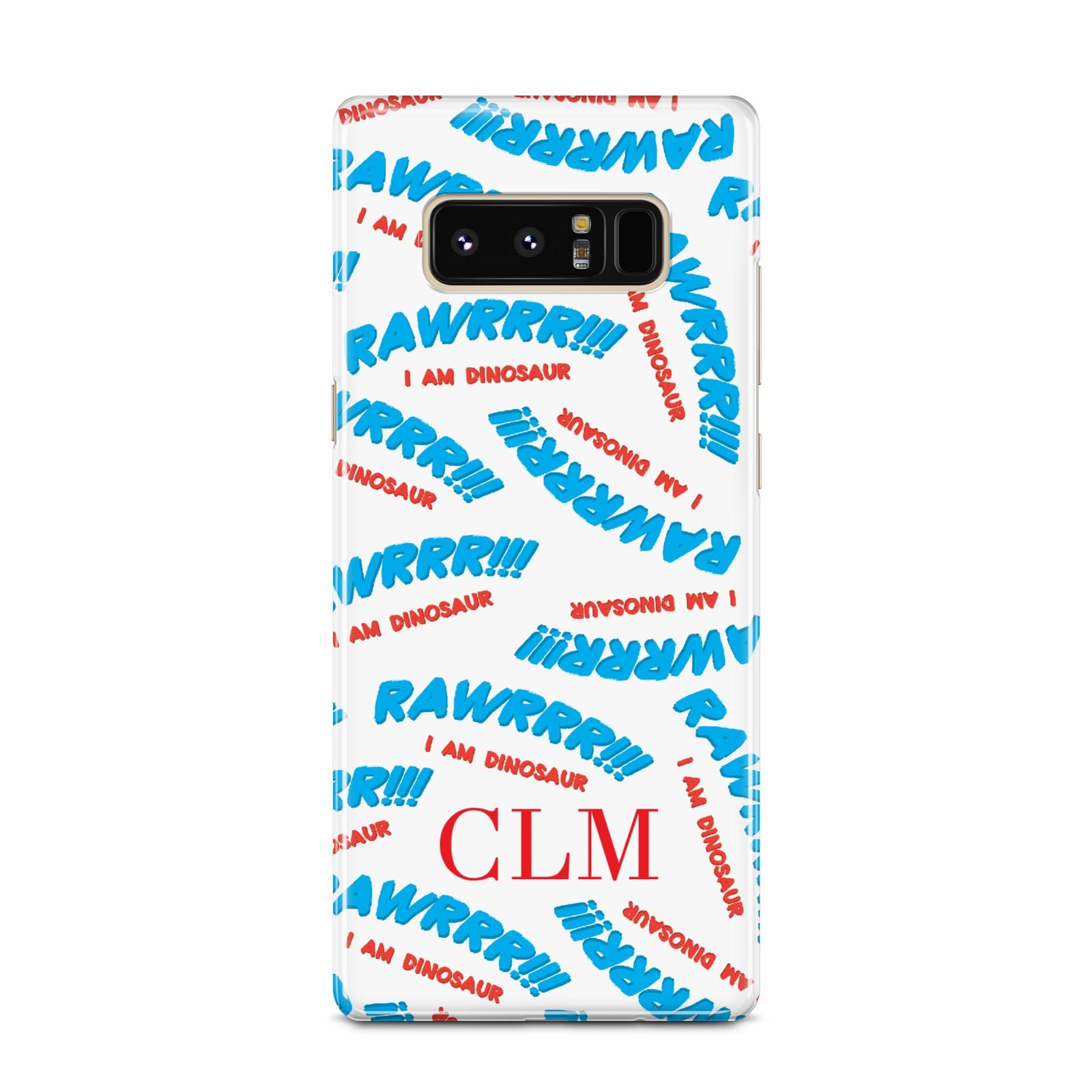 Personalised Rawr Dino Initials Samsung Galaxy Note 8 Case