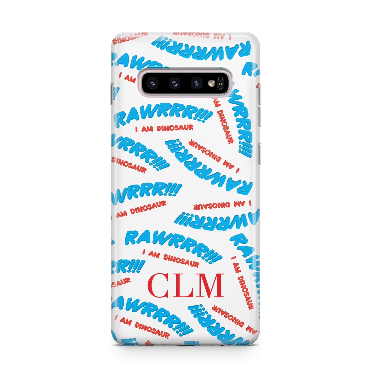 Personalised Rawr Dino Initials Samsung Galaxy S10 Plus Case