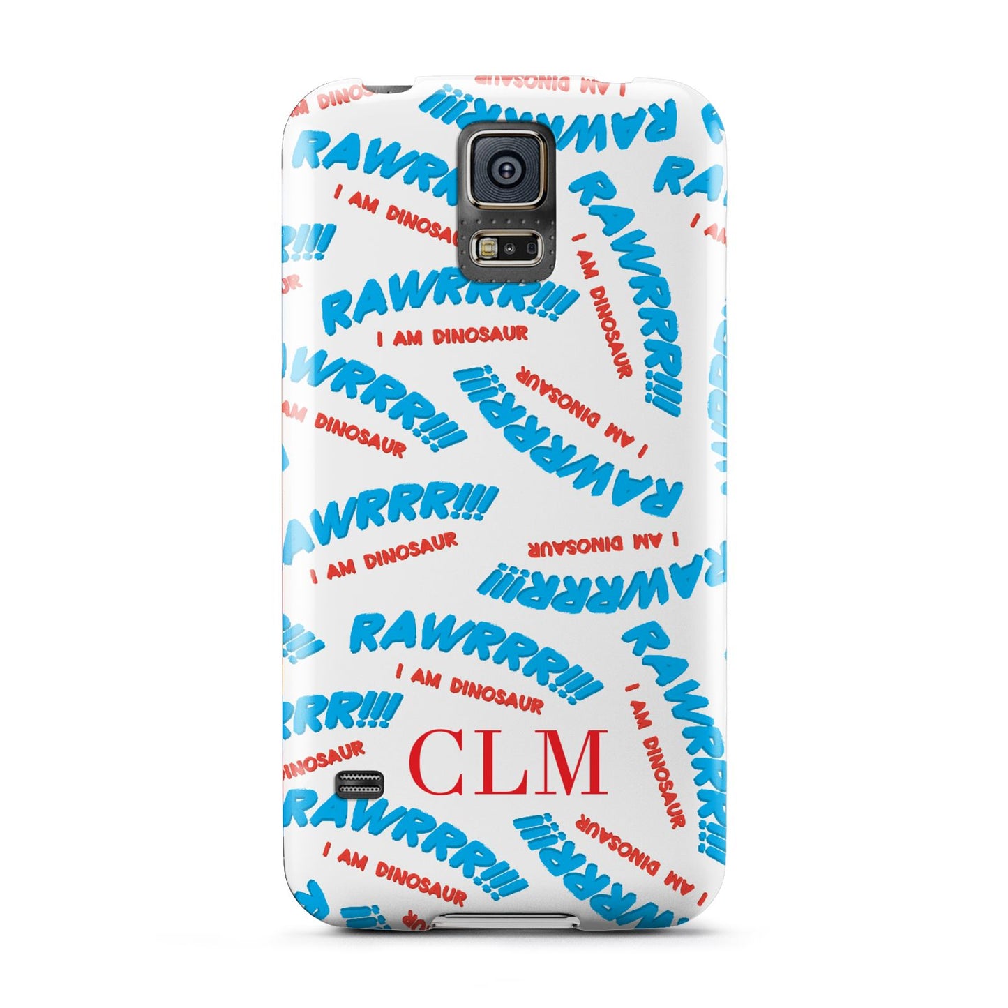 Personalised Rawr Dino Initials Samsung Galaxy S5 Case