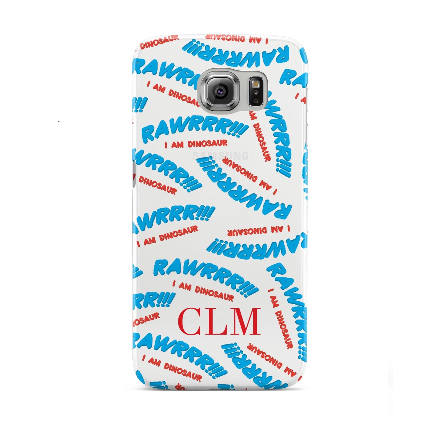 Personalised Rawr Dino Initials Samsung Galaxy S6 Case