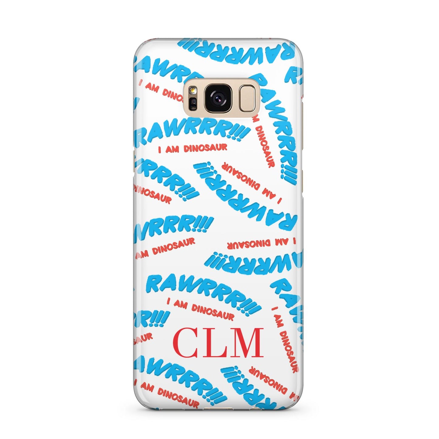 Personalised Rawr Dino Initials Samsung Galaxy S8 Plus Case