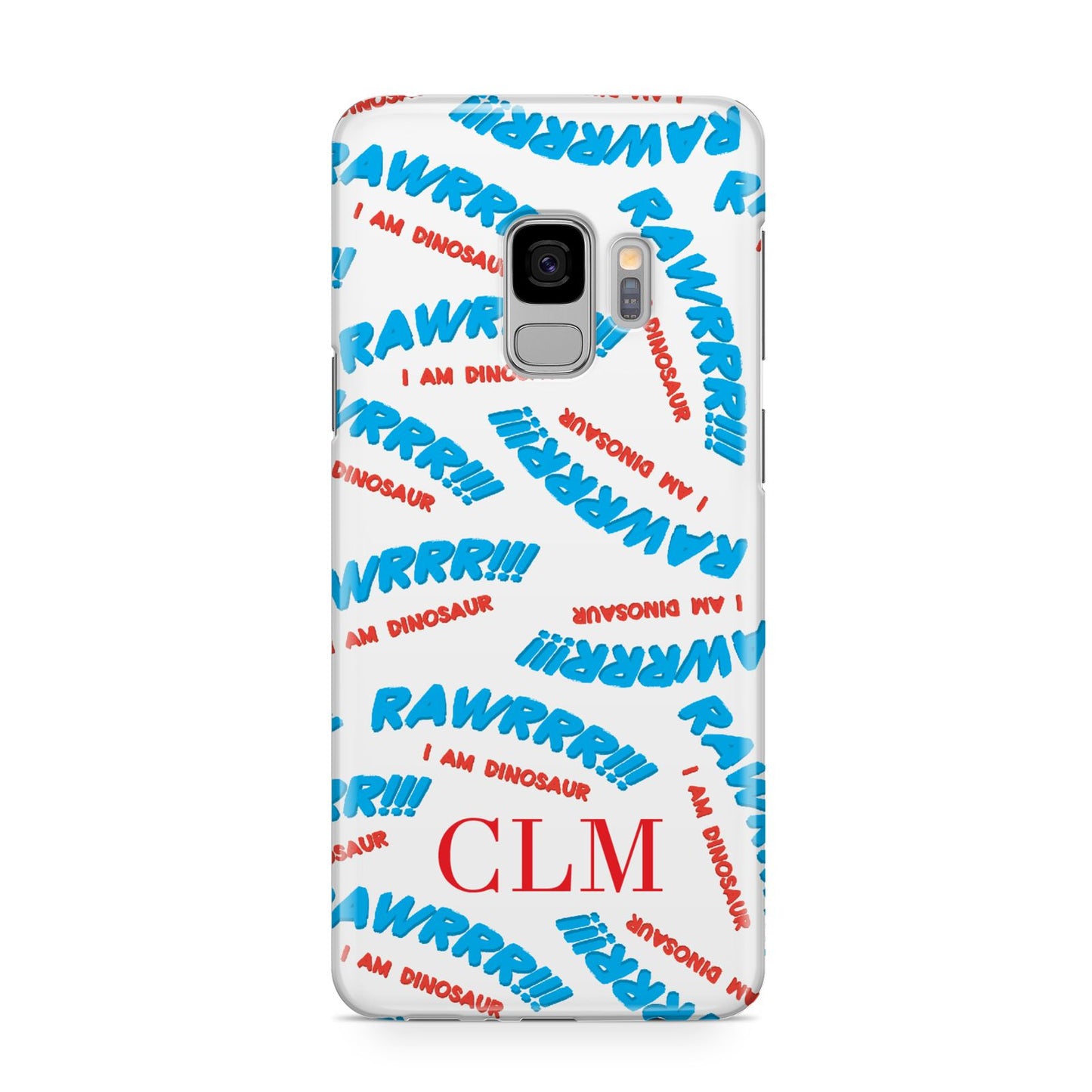 Personalised Rawr Dino Initials Samsung Galaxy S9 Case