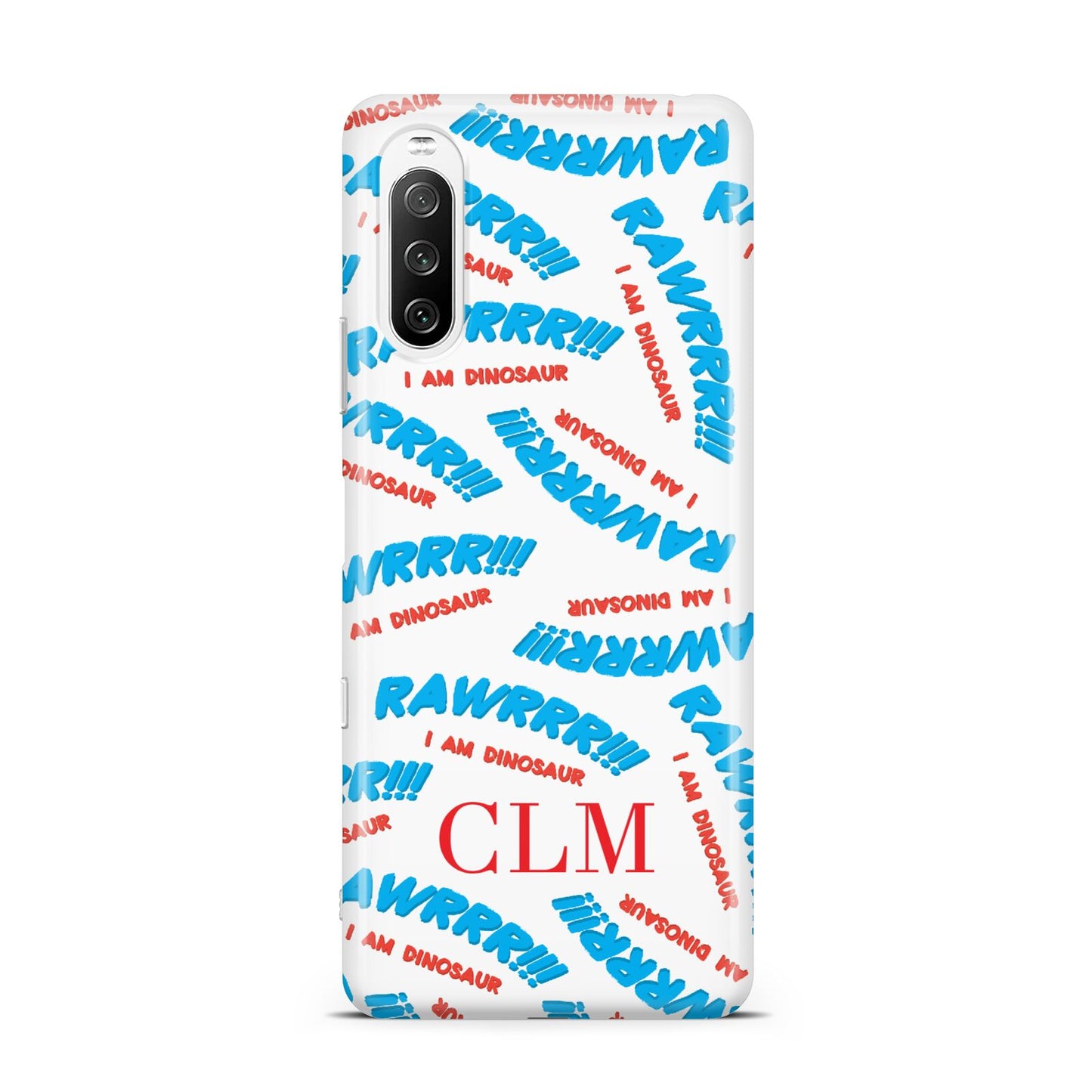 Personalised Rawr Dino Initials Sony Xperia 10 III Case