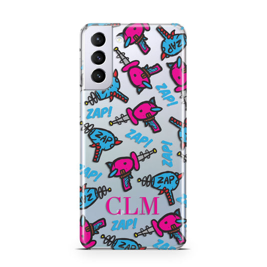 Personalised Ray Gun Initials Samsung S21 Plus Phone Case