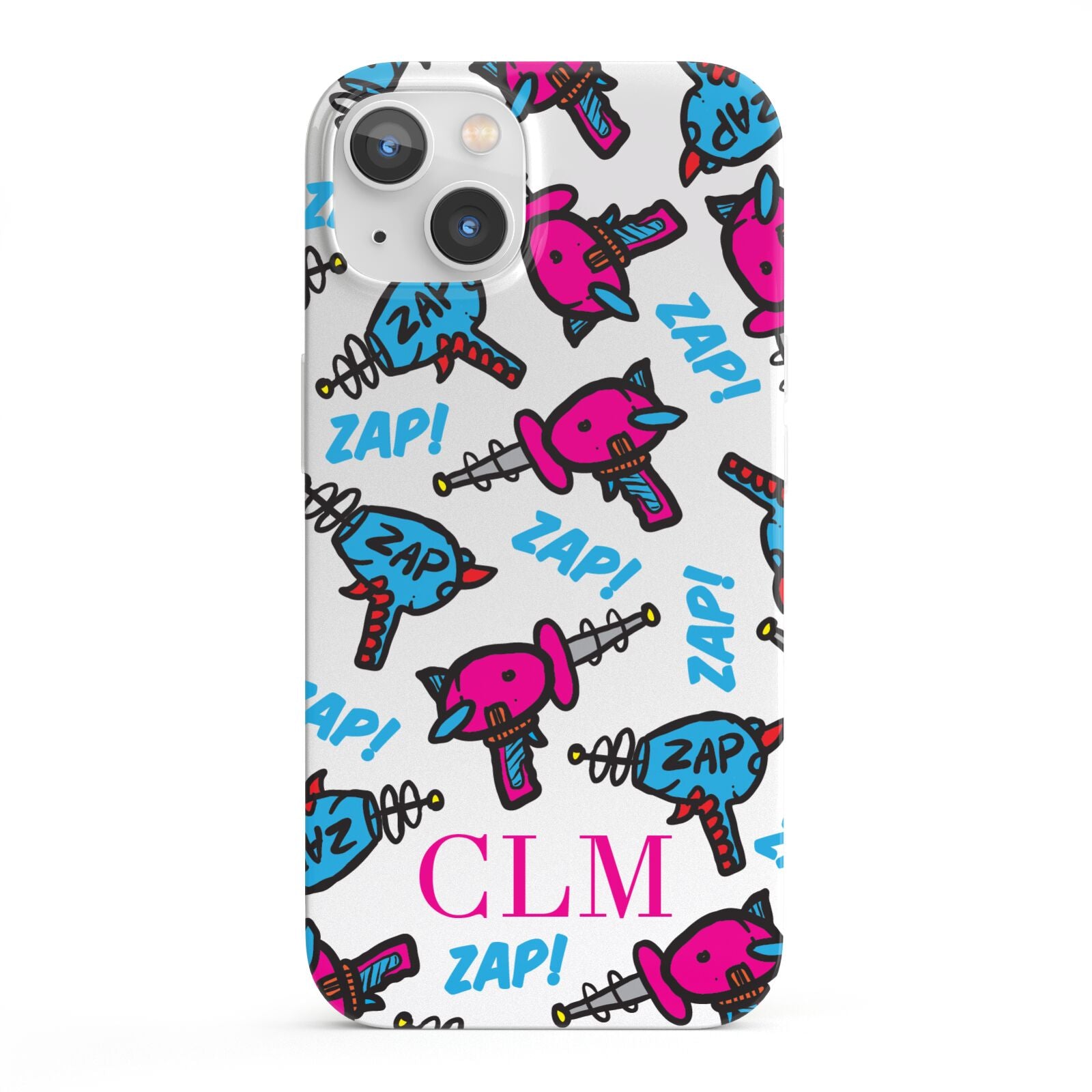 Personalised Ray Gun Initials iPhone 13 Full Wrap 3D Snap Case