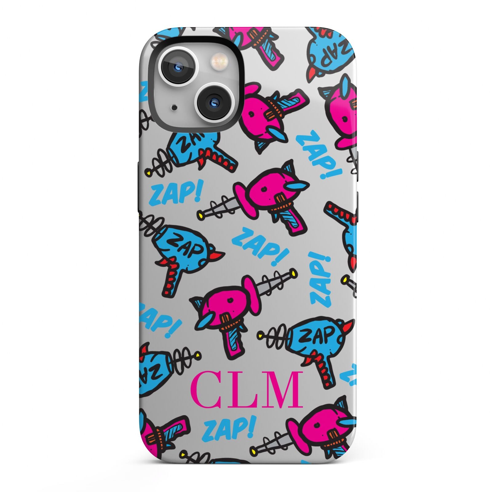 Personalised Ray Gun Initials iPhone 13 Full Wrap 3D Tough Case