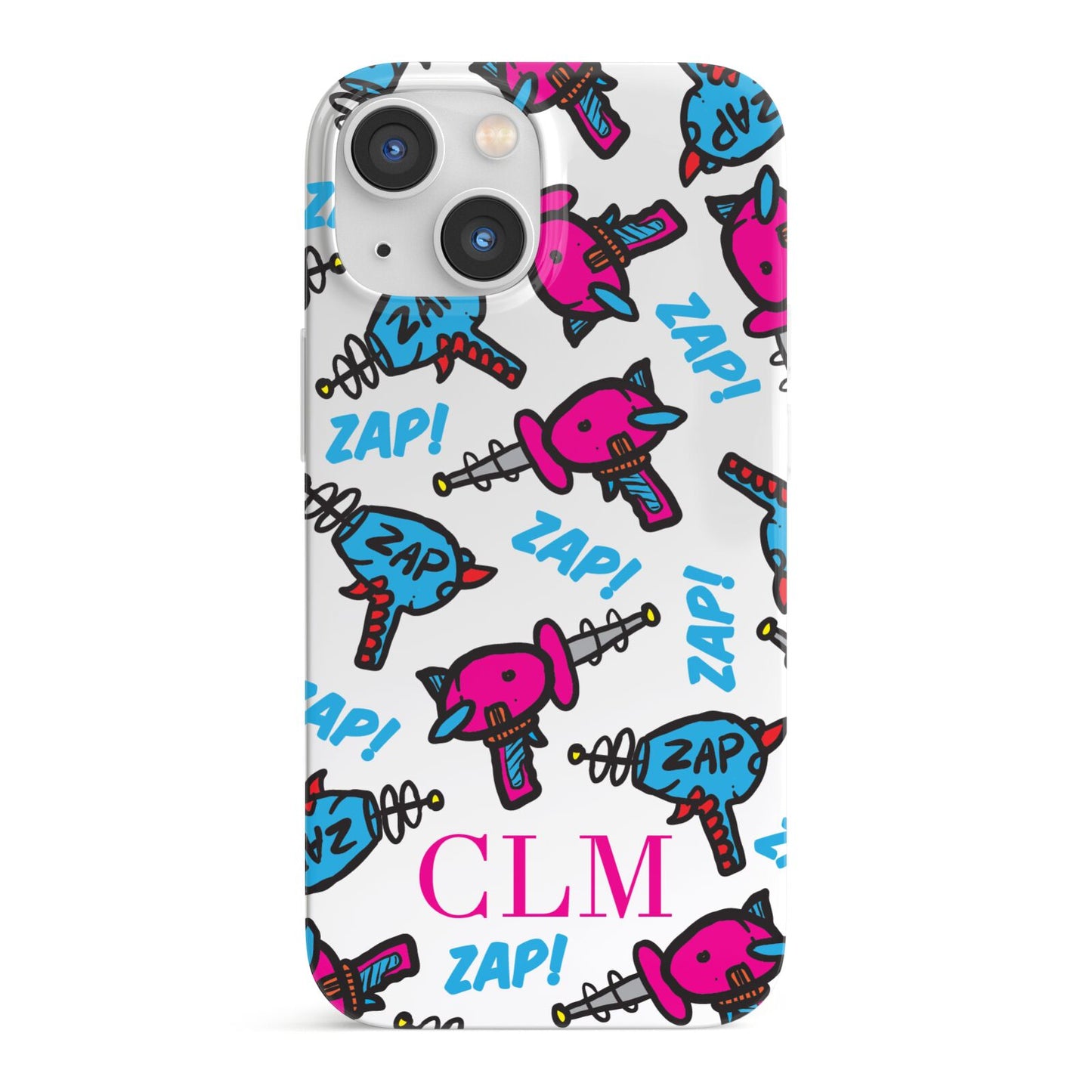 Personalised Ray Gun Initials iPhone 13 Mini Full Wrap 3D Snap Case