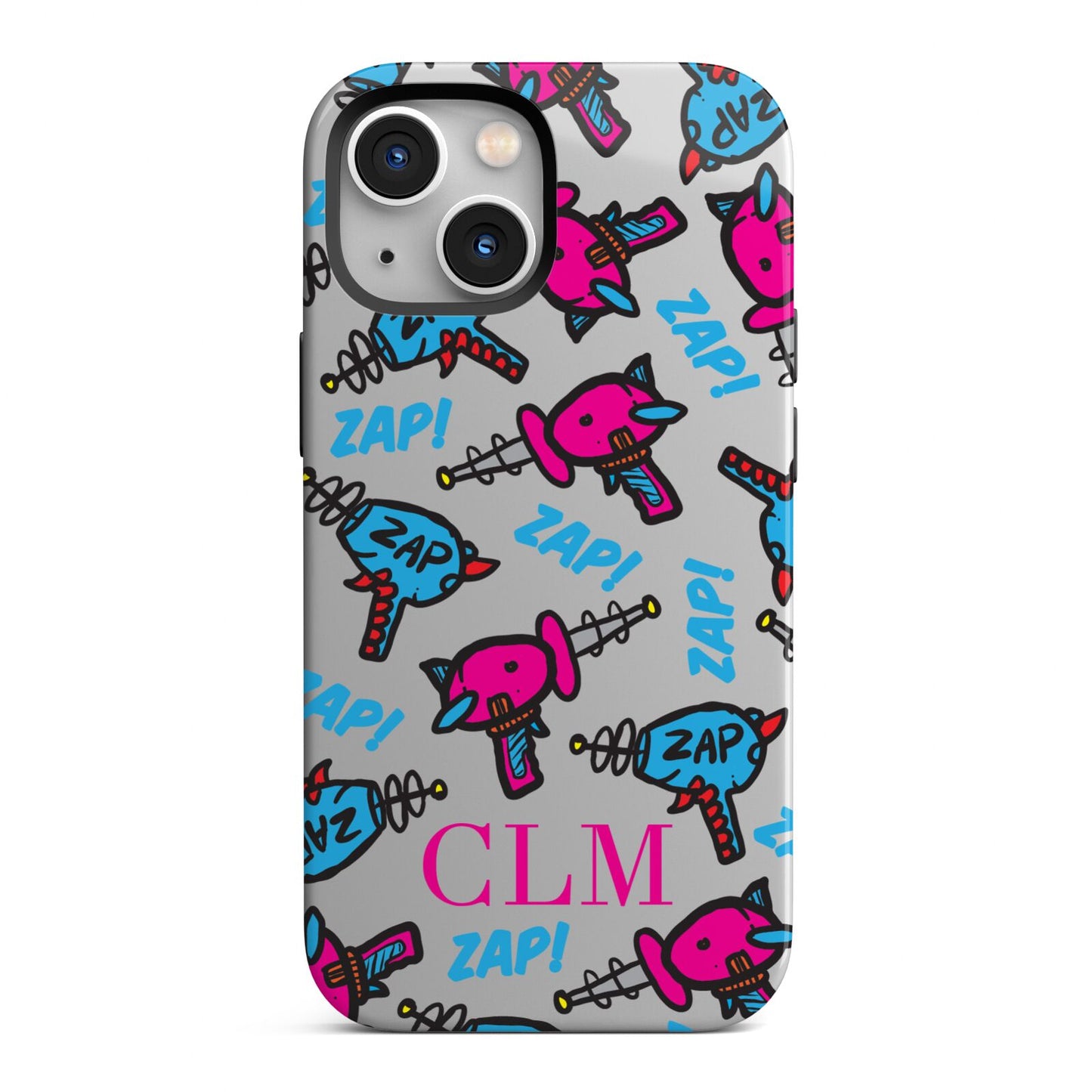 Personalised Ray Gun Initials iPhone 13 Mini Full Wrap 3D Tough Case