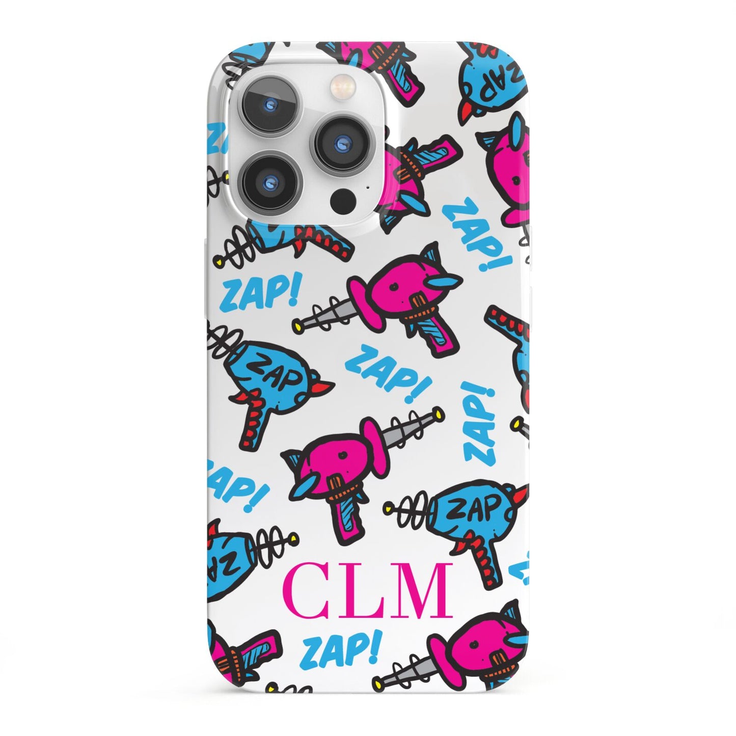 Personalised Ray Gun Initials iPhone 13 Pro Full Wrap 3D Snap Case