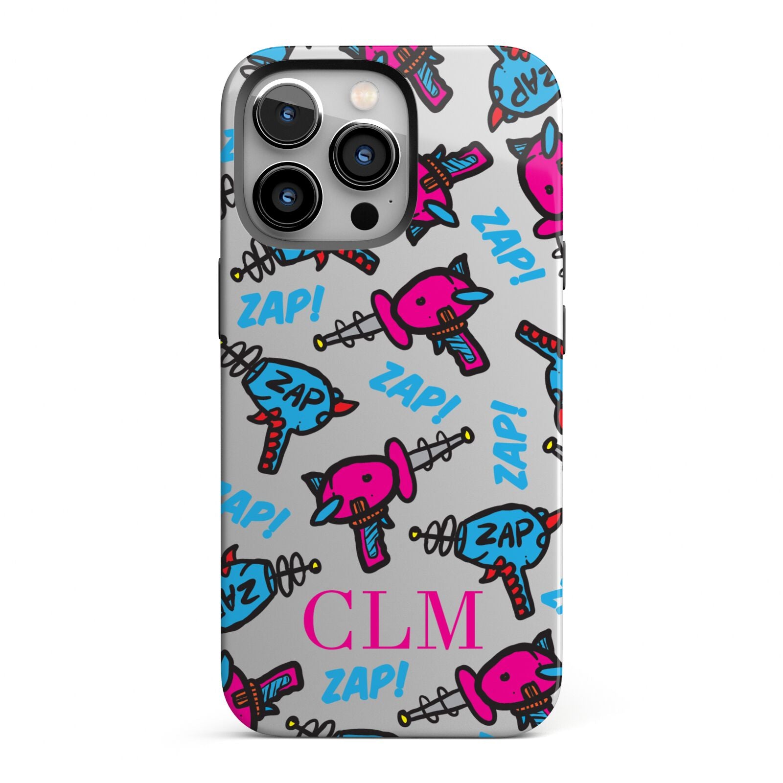 Personalised Ray Gun Initials iPhone 13 Pro Full Wrap 3D Tough Case