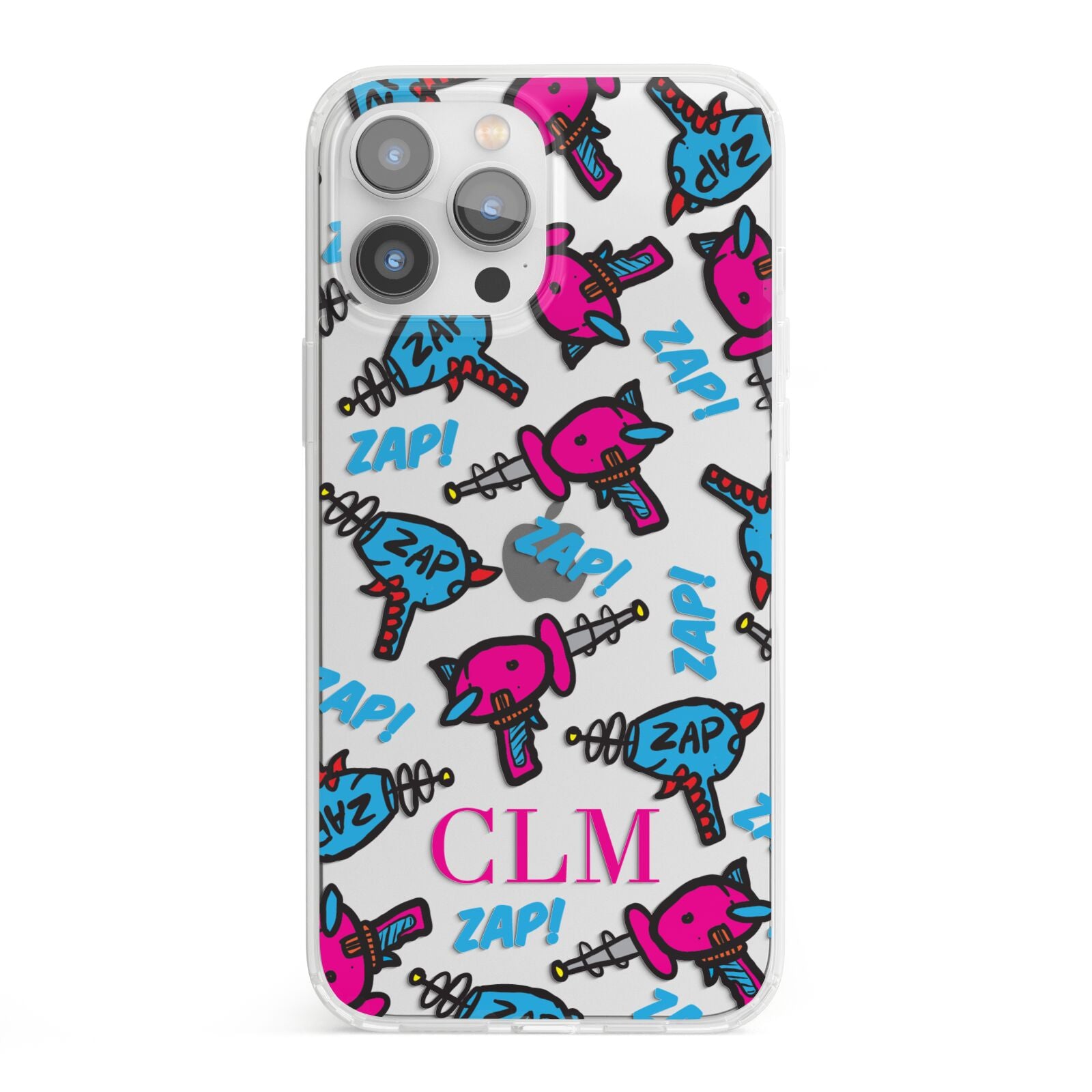 Personalised Ray Gun Initials iPhone 13 Pro Max Clear Bumper Case