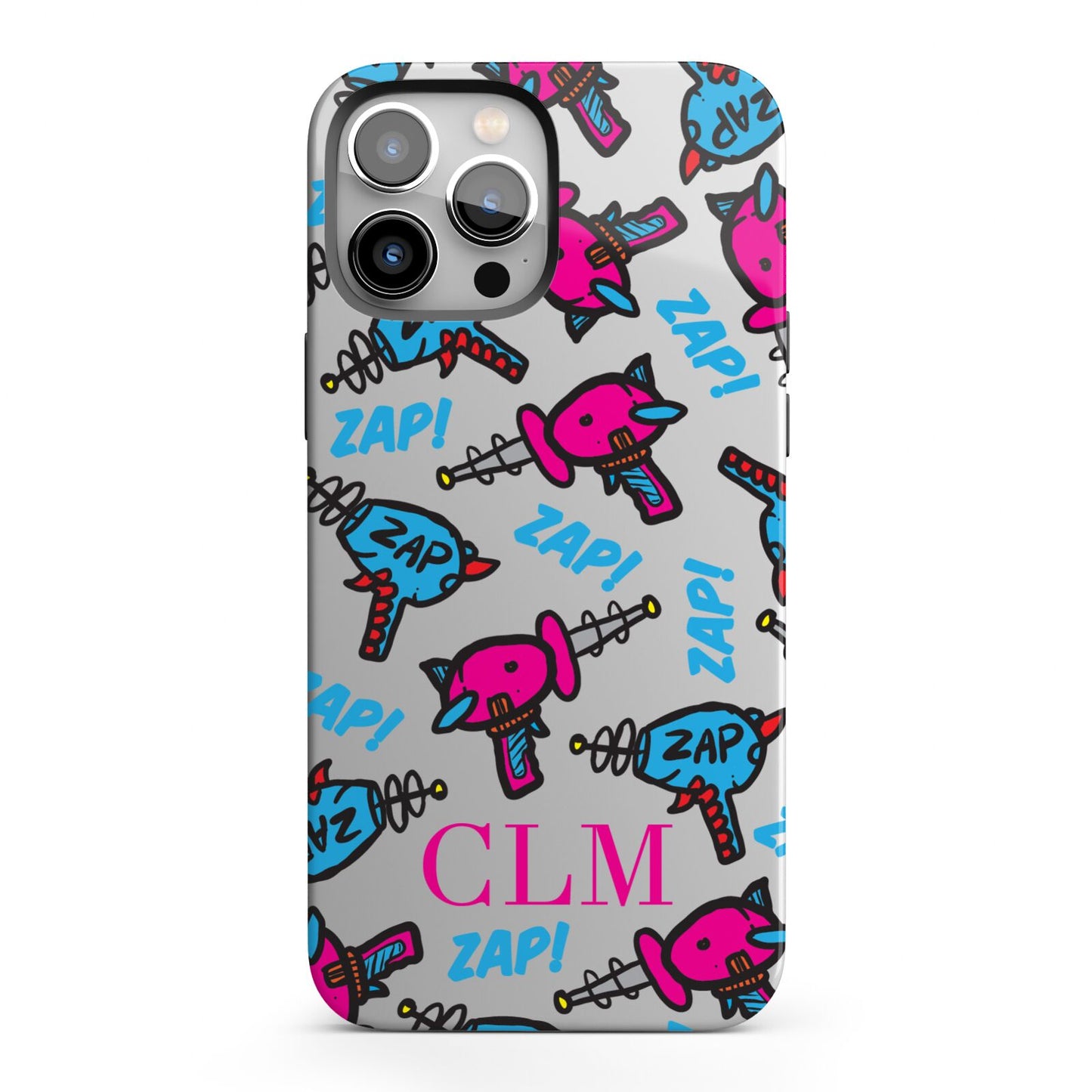 Personalised Ray Gun Initials iPhone 13 Pro Max Full Wrap 3D Tough Case