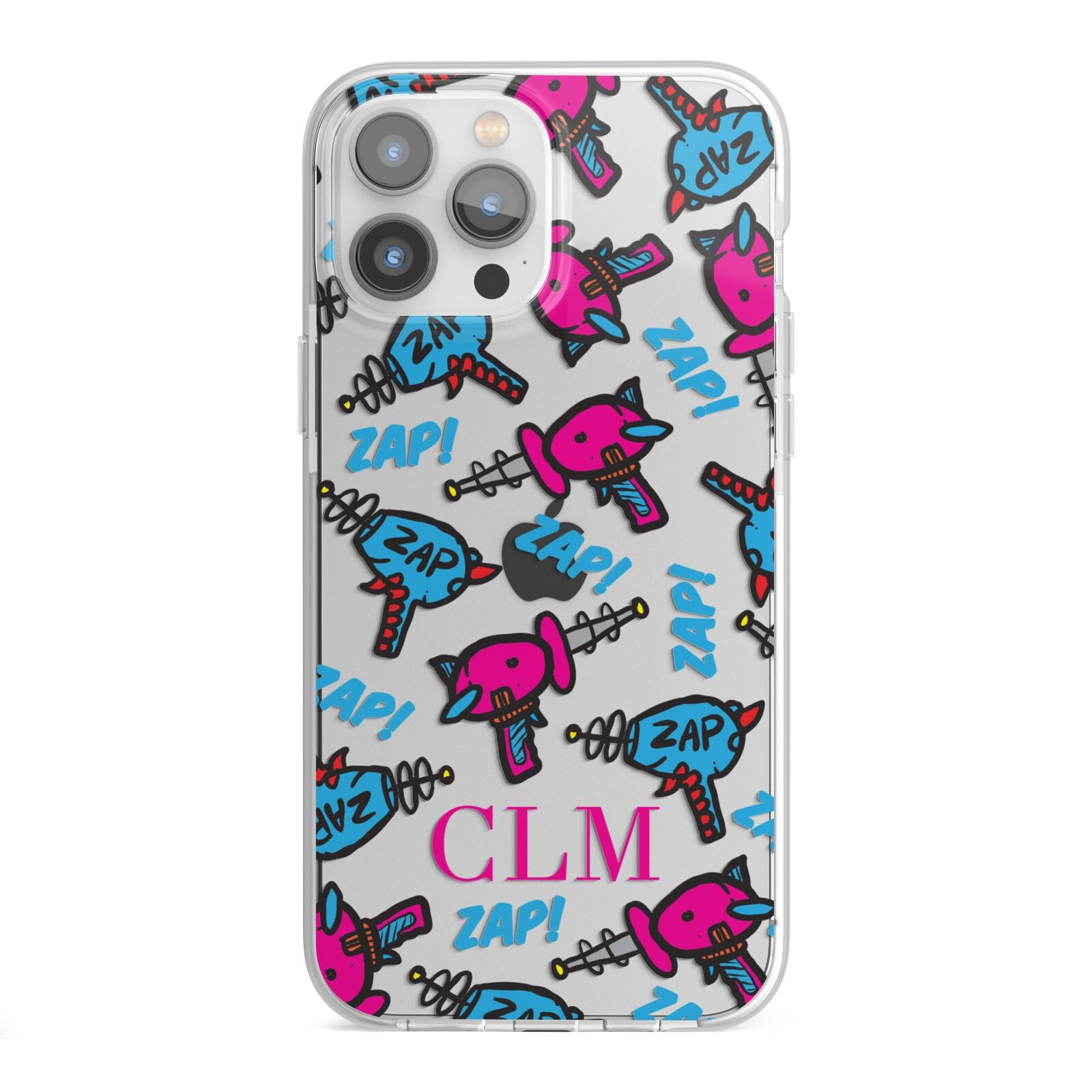 Personalised Ray Gun Initials iPhone 13 Pro Max TPU Impact Case with White Edges