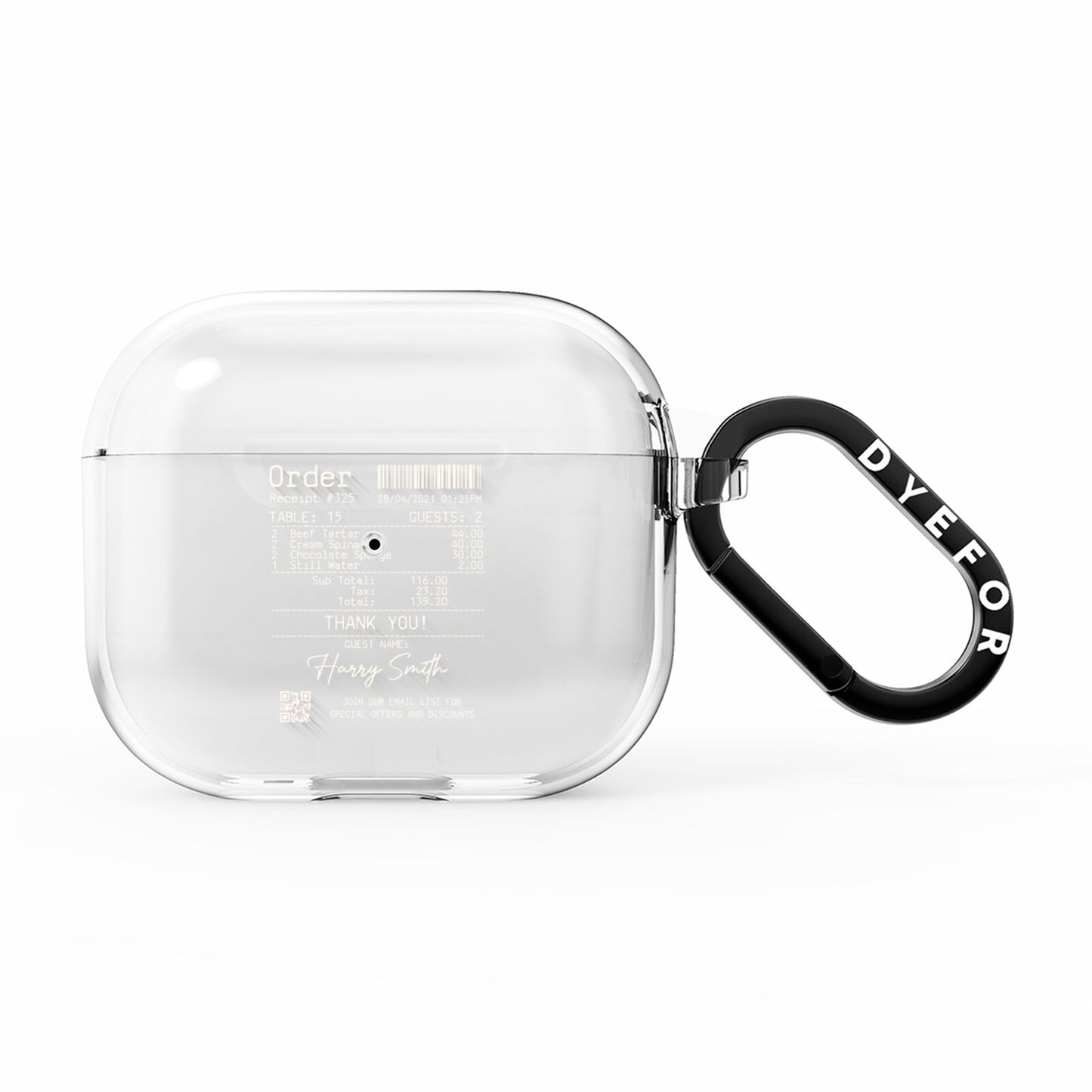 Personalised Receipt AirPods Clear Case 3rd Gen