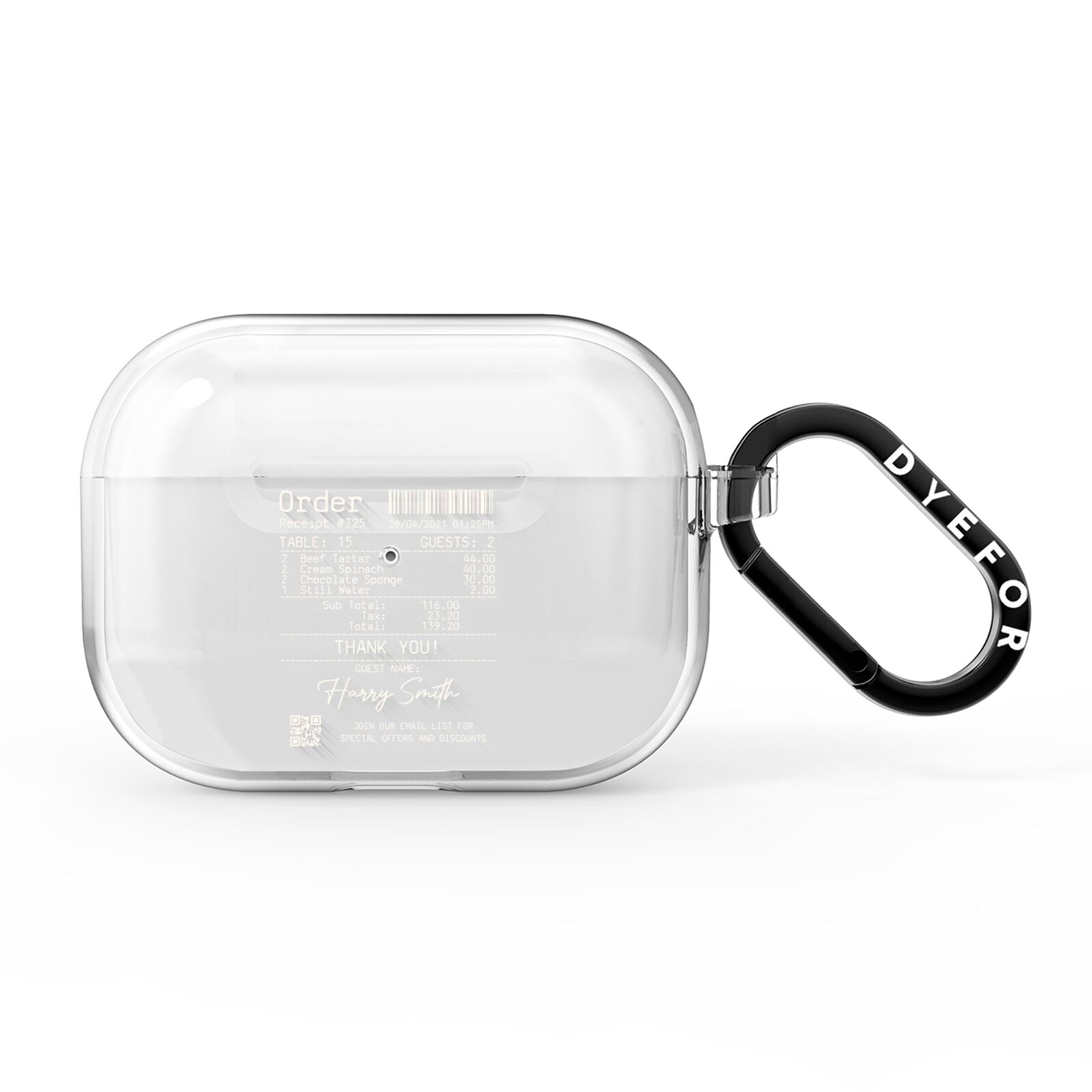 Personalised Receipt AirPods Pro Clear Case