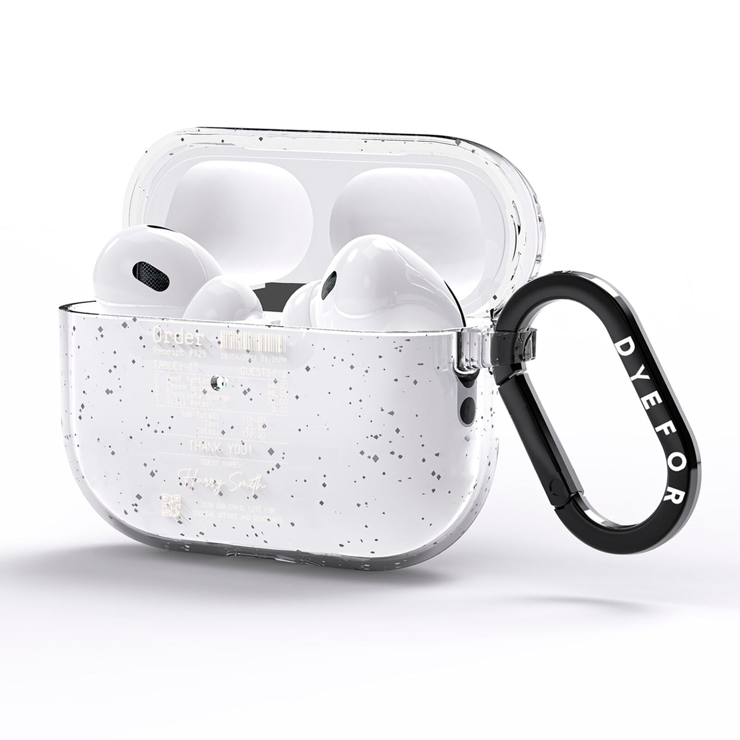 Personalised Receipt AirPods Pro Glitter Case Side Image