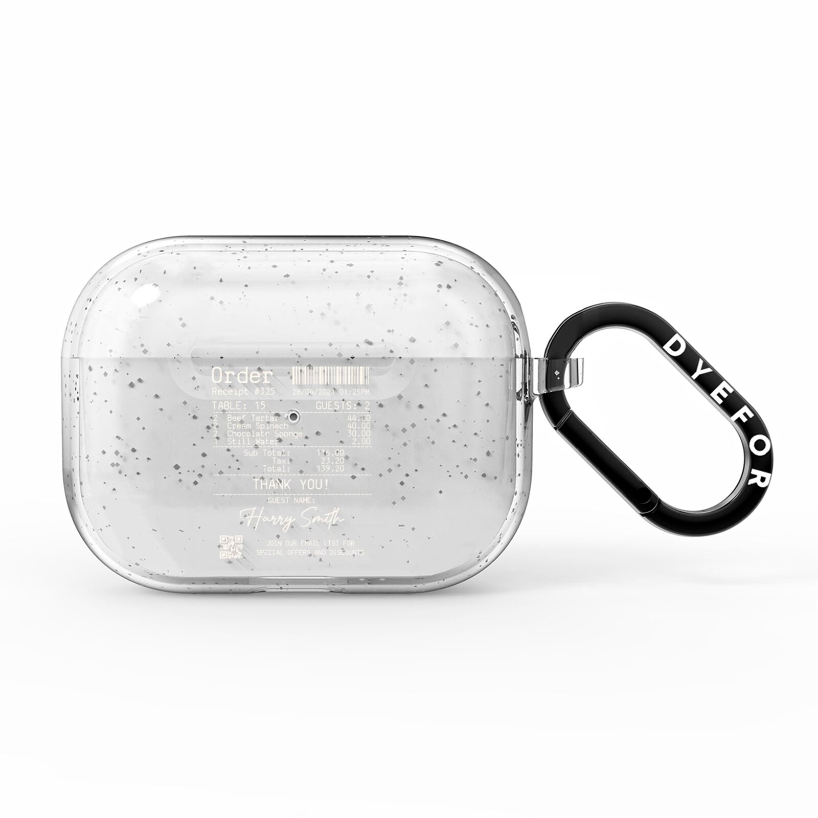 Personalised Receipt AirPods Pro Glitter Case