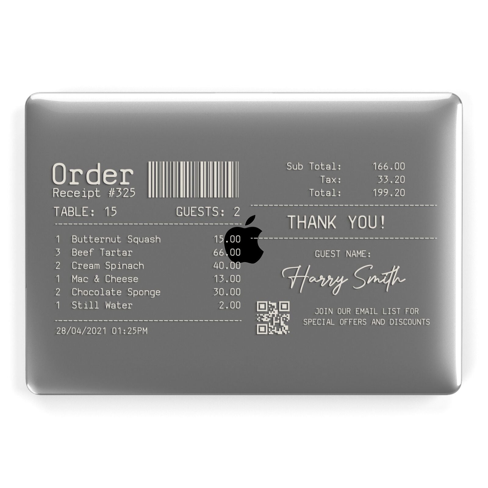 Personalised Receipt Apple MacBook Case