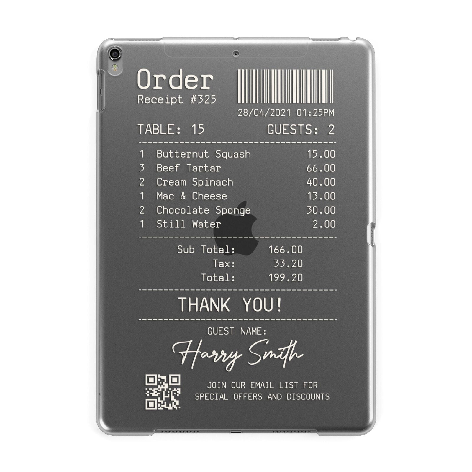 Personalised Receipt Apple iPad Grey Case