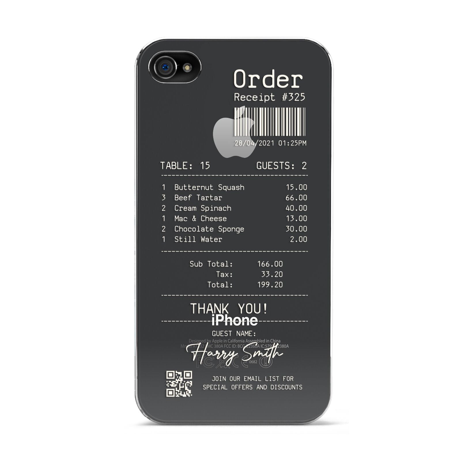 Personalised Receipt Apple iPhone 4s Case