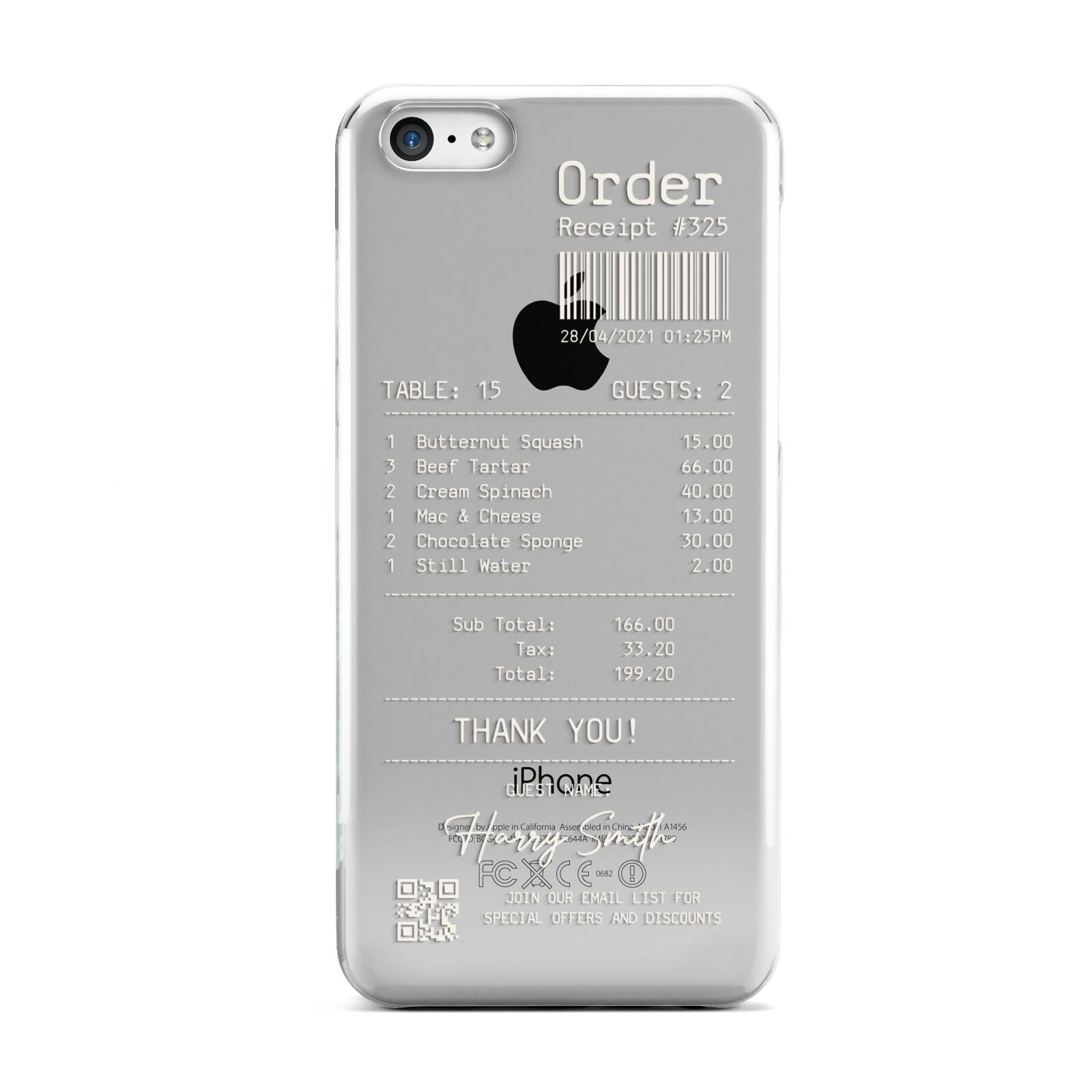 Personalised Receipt Apple iPhone 5c Case