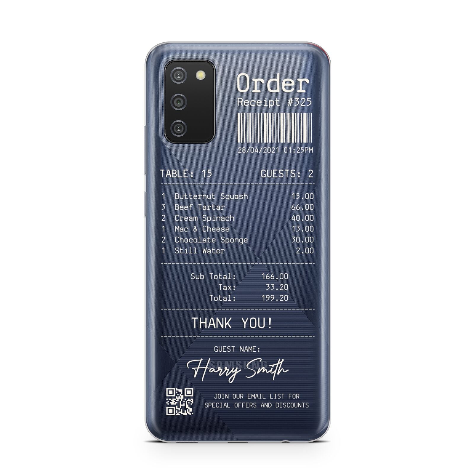 Personalised Receipt Samsung A02s Case