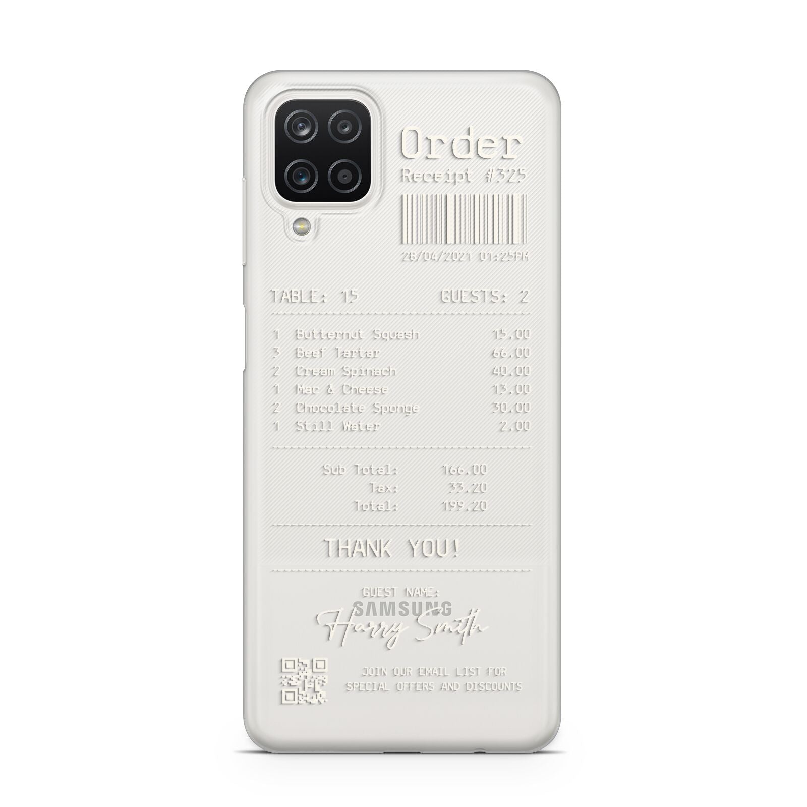 Personalised Receipt Samsung A12 Case